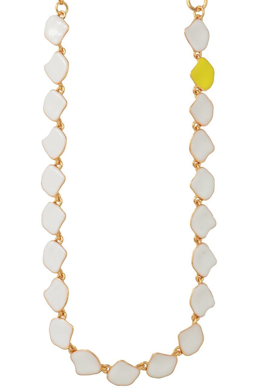 【セシル エ ジャンヌ/CECILE ET JEANNE】のエマイユ ホワイト×イエロー プレートネックレス インテリア・キッズ・メンズ・レディースファッション・服の通販 founy(ファニー) 　ファッション　Fashion　レディースファッション　Fashion for Women　ジュエリー　Jewelry　ネックレス　Necklaces & Pendants　イエロー　Yellow　エナメル　Patent Leather　コレクション　Collection, Seasonal Line　ネックレス　Necklace, Pendant Necklace　プレート　Plate, Dish　モノトーン　Monotone, Black and White　ホワイト×イエロー|ID: prp329100004937500 ipo3291000000037049912