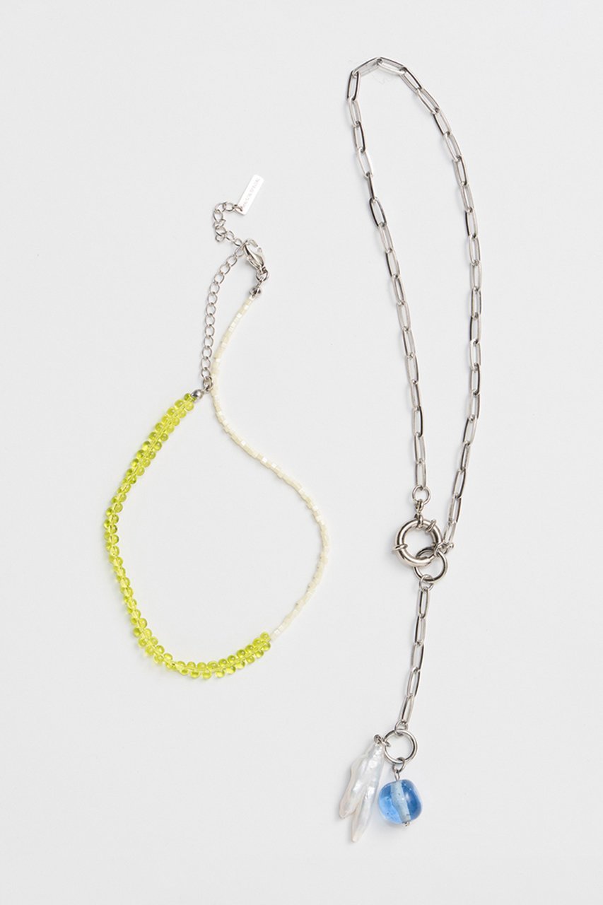 【メゾンスペシャル/MAISON SPECIAL】のDouble Necklace/ダブルネックレス インテリア・キッズ・メンズ・レディースファッション・服の通販 founy(ファニー) 　ファッション　Fashion　レディースファッション　Fashion for Women　ジュエリー　Jewelry　ネックレス　Necklaces & Pendants　ガラス　Glass, Glassware　シンプル　Simple, Minimal　ダブル　Double, Double-Breasted　チェーン　Chain, Chain Strap　ネックレス　Necklace, Pendant Necklace　パール　Pearl, Pearl Accent　ロング　Long, Long-Length　エレガント 上品　Elegant　BLU(ブルー)|ID: prp329100004937532 ipo3291000000037050139