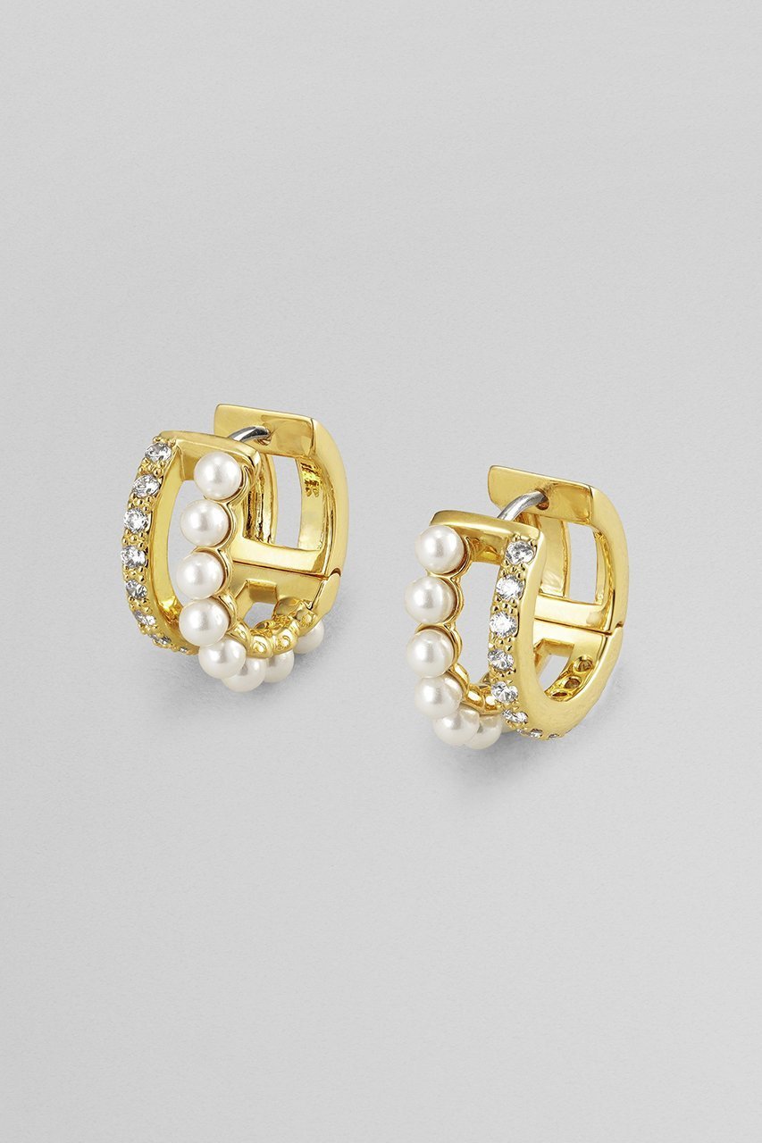 【プラス ヴァンドーム/Plus Vendome】の【ELLE SHOP限定】パール×キュービックジルコニア キャッチレスピアス 人気、トレンドファッション・服の通販 founy(ファニー) 　ファッション　Fashion　レディースファッション　Fashion for Women　ジュエリー　Jewelry　ファッションリング　Fashion Rings　イヤリング・フープ・ドロップタイプ　Hoop, Drop & Clip Earrings　イヤリング　Earrings　クリスタル　Crystal, Swarovski　コンビ　Combo, Combination Style　ストール　Stole, Wrap　パール　Pearl, Pearl Accent　other-3|ID: prp329100004937534 ipo3291000000037050154