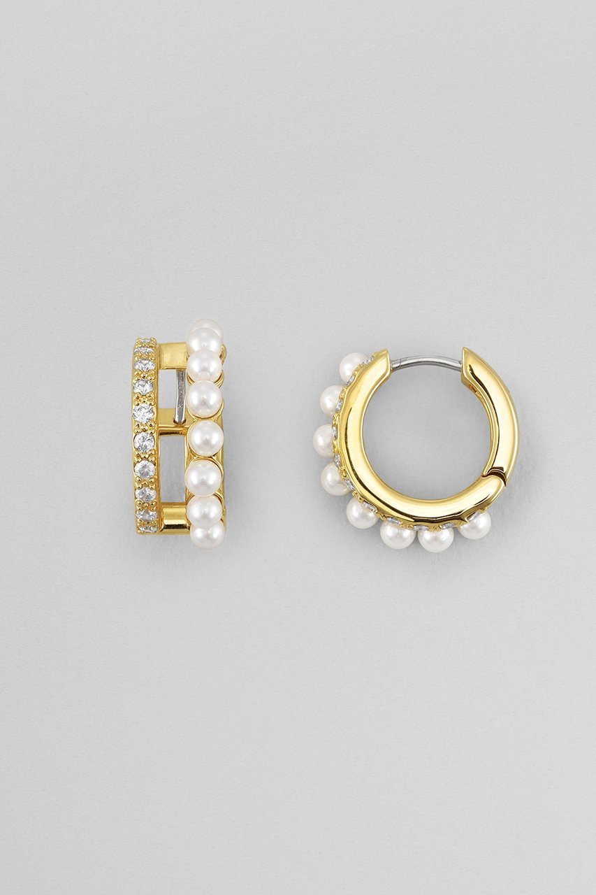 【プラス ヴァンドーム/Plus Vendome】の【ELLE SHOP限定】パール×キュービックジルコニア キャッチレスピアス 人気、トレンドファッション・服の通販 founy(ファニー) 　ファッション　Fashion　レディースファッション　Fashion for Women　ジュエリー　Jewelry　ファッションリング　Fashion Rings　イヤリング・フープ・ドロップタイプ　Hoop, Drop & Clip Earrings　イヤリング　Earrings　クリスタル　Crystal, Swarovski　コンビ　Combo, Combination Style　ストール　Stole, Wrap　パール　Pearl, Pearl Accent　other-4|ID: prp329100004937534 ipo3291000000037050155