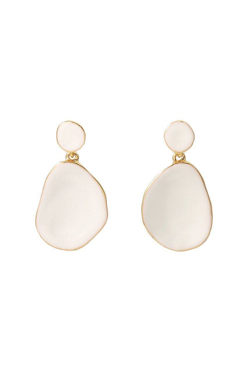 【セシル エ ジャンヌ/CECILE ET JEANNE】のエマイユ ホワイト ペタルドロップピアス 人気、トレンドファッション・服の通販 founy(ファニー) 　ファッション　Fashion　レディースファッション　Fashion for Women　ジュエリー　Jewelry　ファッションリング　Fashion Rings　イヤリング・フープ・ドロップタイプ　Hoop, Drop & Clip Earrings　おすすめ　Recommended / Our Picks　イヤリング　Earrings　エナメル　Patent Leather　ドロップ　Drop Shoulder, Dropped Style　プレート　Plate, Dish　再入荷　Restock / Back in Stock　春　Spring　 other-1|ID: prp329100004937582 ipo3291000000037050522