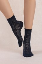 【ブルーフォレ/BLEUFORET】の6532 透かし編みコットンアンクルソックス ネイビー|ID: prp329100004937610 ipo3291000000037050693