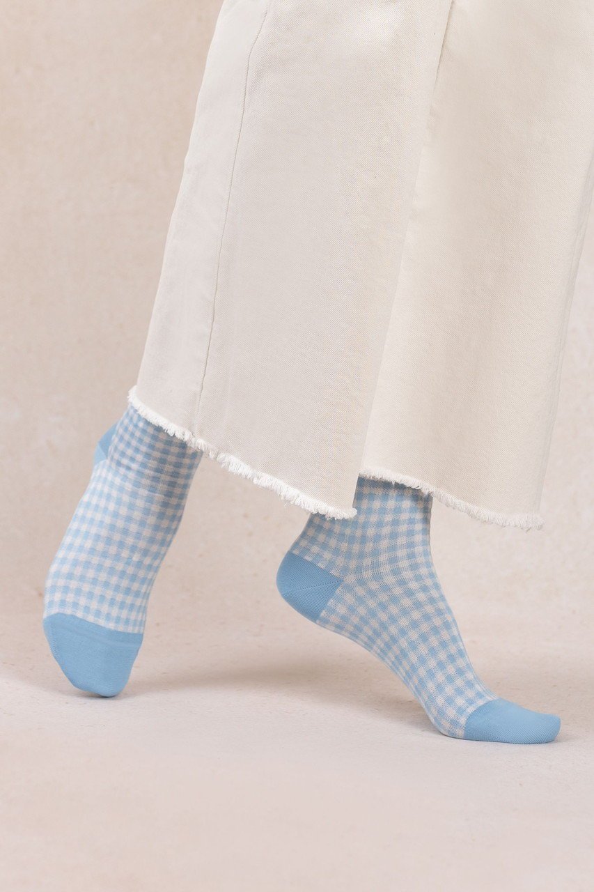 【ブルーフォレ/BLEUFORET】の6601 マーセライズドコットン ギンガムチェックアンクルソックス 人気、トレンドファッション・服の通販 founy(ファニー) 　ファッション　Fashion　レディースファッション　Fashion for Women　ソックス&靴下　Socks & Hosiery　レッグウェア・ストッキング　Legwear & Hosiery　アンクル　Ankle-Length Design　ギンガム　Gingham, Gingham Fabric　シルケット　Silket, Silky Cotton　ソックス　Socks, Hosiery　チェック　Check, Plaid, Tartan　フィット　Fit, Slim Fit　春　Spring　 other-1|ID: prp329100004937611 ipo3291000000037050694