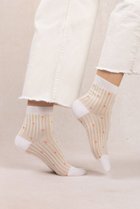 【ブルーフォレ/BLEUFORET】の6598 マーセライズドコットン ストライプスモールドットソックス ベージュ|ID: prp329100004937612 ipo3291000000037050698