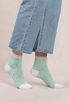 【ブルーフォレ/BLEUFORET】の6598 マーセライズドコットン ストライプスモールドットソックス グリーン|ID: prp329100004937612 ipo3291000000037050699