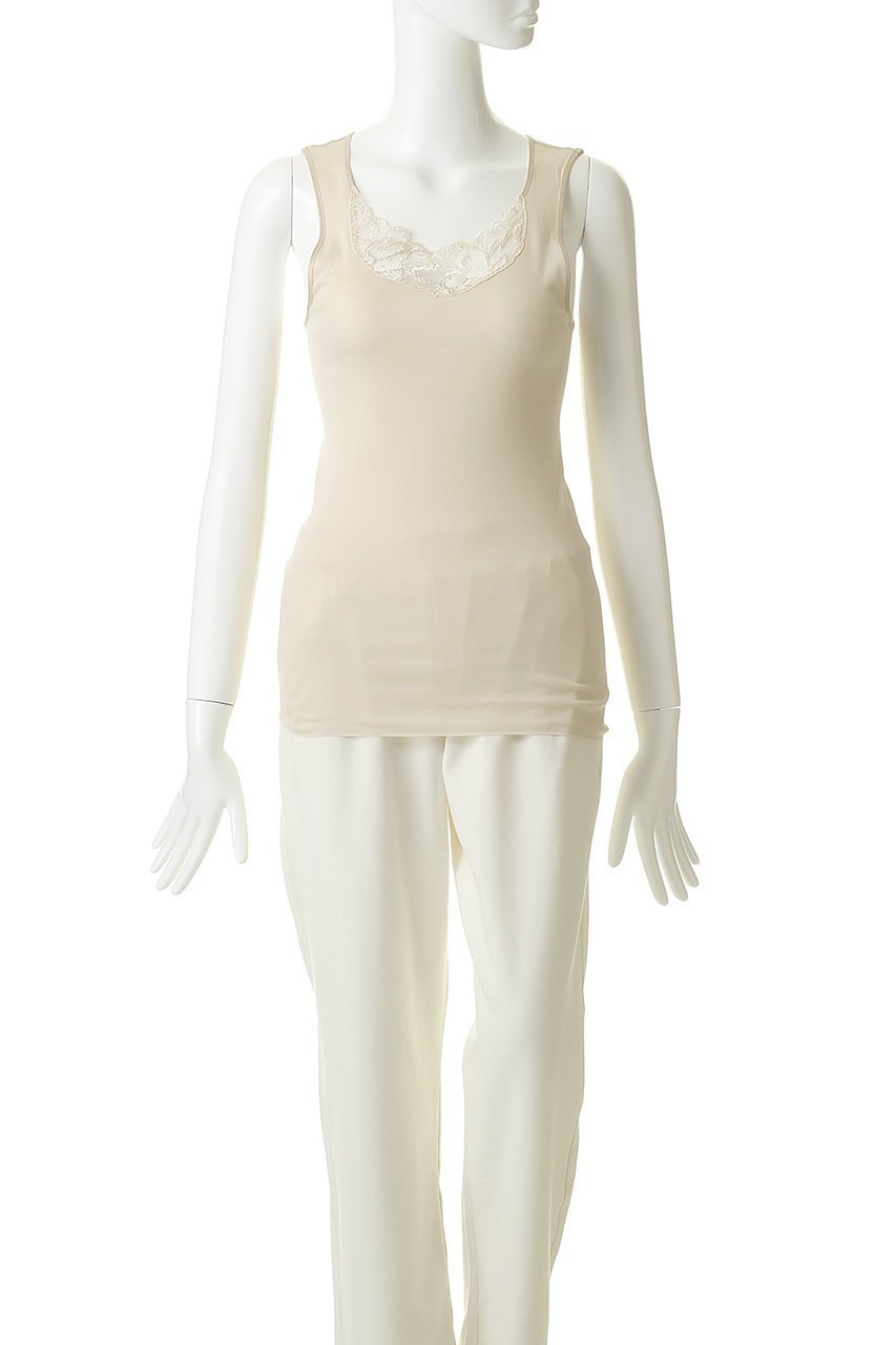 【ハンロ/HANRO】のレース付きタンクトップ 人気、トレンドファッション・服の通販 founy(ファニー) 　ファッション　Fashion　レディースファッション　Fashion for Women　下着・ランジェリー　Lingerie & Intimates　その他ランジェリー・インナーアイテム　Other Lingerie / Intimates　インナー　Innerwear　シルケット　Silket, Silky Cotton　タンク　Tank Top, Sleeveless Top　フェミニン　Feminine, Girly　ランジェリー　Lingerie, Intimate Wear　リュクス　Luxury, Elegant, High-End, Chic　レース　Lace, Lace Fabric　エレガント 上品　Elegant　other-2|ID: prp329100004937675 ipo3291000000037051162