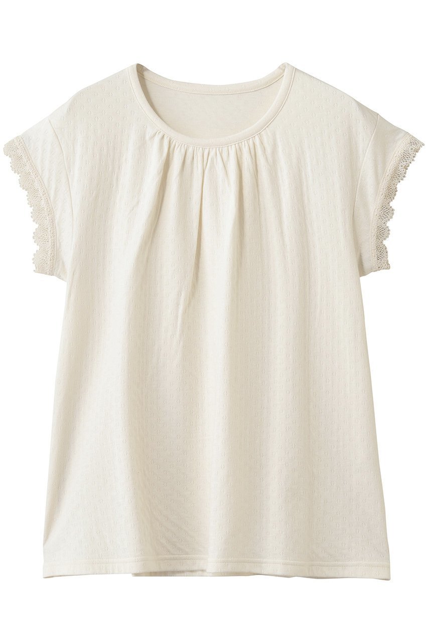 【ナナデコール/nanadecor】のスズラン半袖トップス インテリア・キッズ・メンズ・レディースファッション・服の通販 founy(ファニー) 　ファッション　Fashion　レディースファッション　Fashion for Women　トップス・カットソー　Cut & Sew Tops　ギャザー　Gathered, Ruffled　パジャマ　Pajamas, Sleepwear　リラックス　Relax, Relaxed Fit　レース　Lace, Lace Fabric　半袖　Short Sleeve, Half Sleeve　ナチュラル|ID: prp329100004937784 ipo3291000000037051867