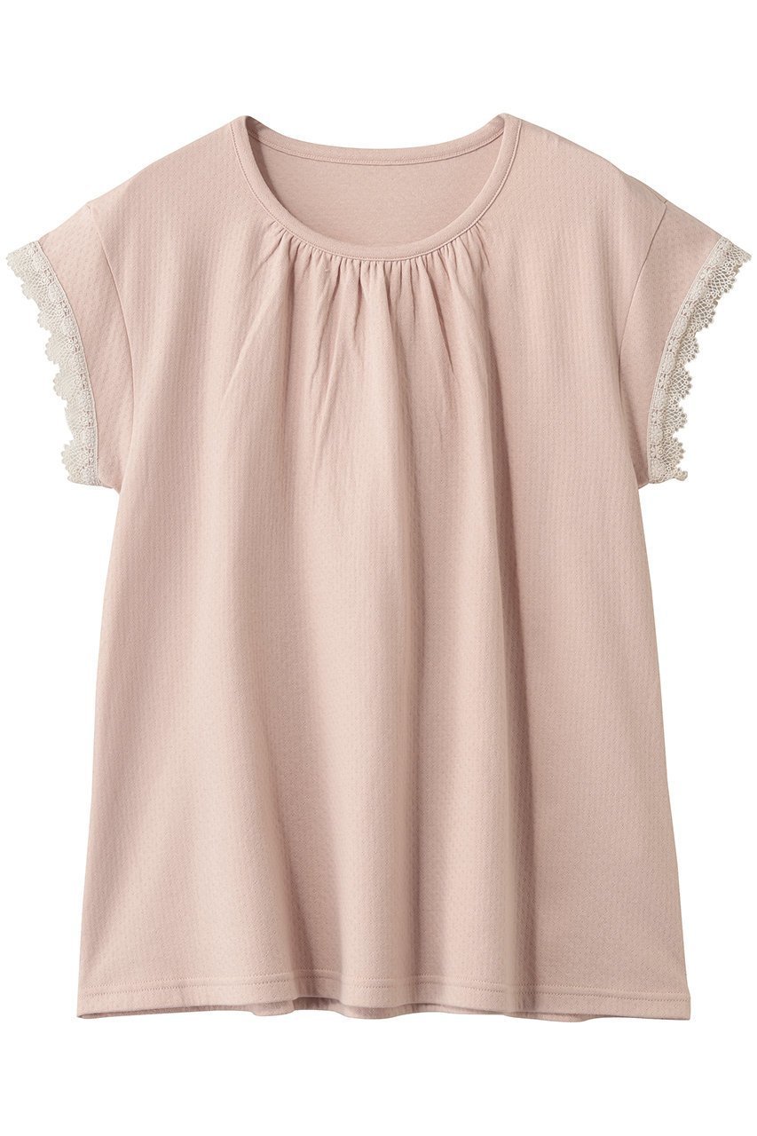 【ナナデコール/nanadecor】のスズラン半袖トップス インテリア・キッズ・メンズ・レディースファッション・服の通販 founy(ファニー) 　ファッション　Fashion　レディースファッション　Fashion for Women　トップス・カットソー　Cut & Sew Tops　ギャザー　Gathered, Ruffled　パジャマ　Pajamas, Sleepwear　リラックス　Relax, Relaxed Fit　レース　Lace, Lace Fabric　半袖　Short Sleeve, Half Sleeve　ピンク|ID: prp329100004937784 ipo3291000000037051868