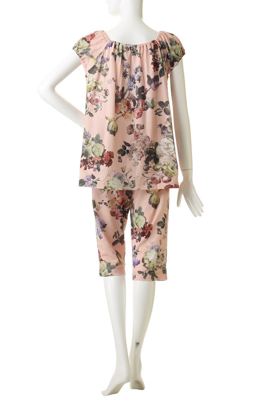 【イクコ/IKUKO】の60接結花柄ニットギャザーパジャマ 人気、トレンドファッション・服の通販 founy(ファニー) 　ファッション　Fashion　レディースファッション　Fashion for Women　トップス・カットソー　Cut & Sew Tops　ニット　Knit Tops & Sweaters　花柄・フラワープリント・モチーフ　Floral Prints & Motifs / Flower Pattern Tops　ギャザー　Gathered, Ruffled　パジャマ　Pajamas, Sleepwear　フラワー　Flower, Floral　リラックス　Relax, Relaxed Fit　other-4|ID: prp329100004937795 ipo3291000000037051946