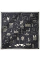 【アロー/aLORS】のFoulard Ex-libris Paris x aLORS -une collaboration d exception ダークネイビー×アイボリー|ID: prp329100004937837 ipo3291000000037052324