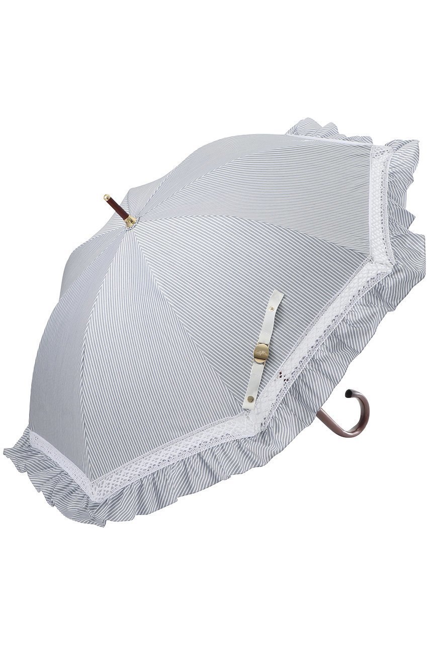 【ポロラルフローレン/POLO RALPH LAUREN】の【晴雨兼用】長傘ストライプフリル インテリア・キッズ・メンズ・レディースファッション・服の通販 founy(ファニー) 　ファッション　Fashion　レディースファッション　Fashion for Women　レイングッズ・傘・晴雨兼用傘　Umbrellas & Rain Gear　ウッド　Wooden Design　オケージョン　Occasion Wear　クラシック　Classic, Timeless Style　ストライプ　Stripe, Striped Pattern　ハンカチ　Handkerchief, Hanky　フリル　Frill, Ruffle　傘　Umbrella, Parasol　時計　Watch, Wristwatch　ディープブルー|ID: prp329100004938024 ipo3291000000037053607