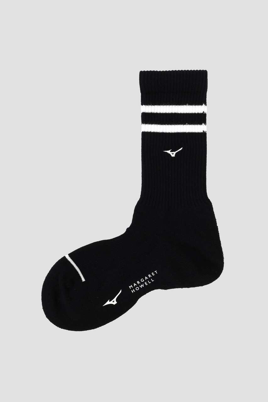 【マーガレットハウエル/MARGARET HOWELL】のSTRIPE SPORTS SOCKS インテリア・キッズ・メンズ・レディースファッション・服の通販 founy(ファニー) 　ファッション　Fashion　レディースファッション　Fashion for Women　ソックス&靴下　Socks & Hosiery　レッグウェア・ストッキング　Legwear & Hosiery　スポーツウェア　Functional & Stylish Sportswear　スポーツ レッグウェア　Compression Legwear / Sports Socks / Leggings　コレクション　Collection, Seasonal Line　シューズ　Shoes, Footwear　ジャカード／ジャガード　Jacquard, Woven Pattern　スポーツ　Sports, Activewear　スポーティ　Sporty, Casual Athletic　ソックス　Socks, Hosiery　マーガレット　Marguerite, Daisy Pattern　再入荷　Restock / Back in Stock　夏　Summer　抗菌　Antibacterial, Bacteria-Resistant　ブラック|ID: prp329100004938095 ipo3291000000037054117