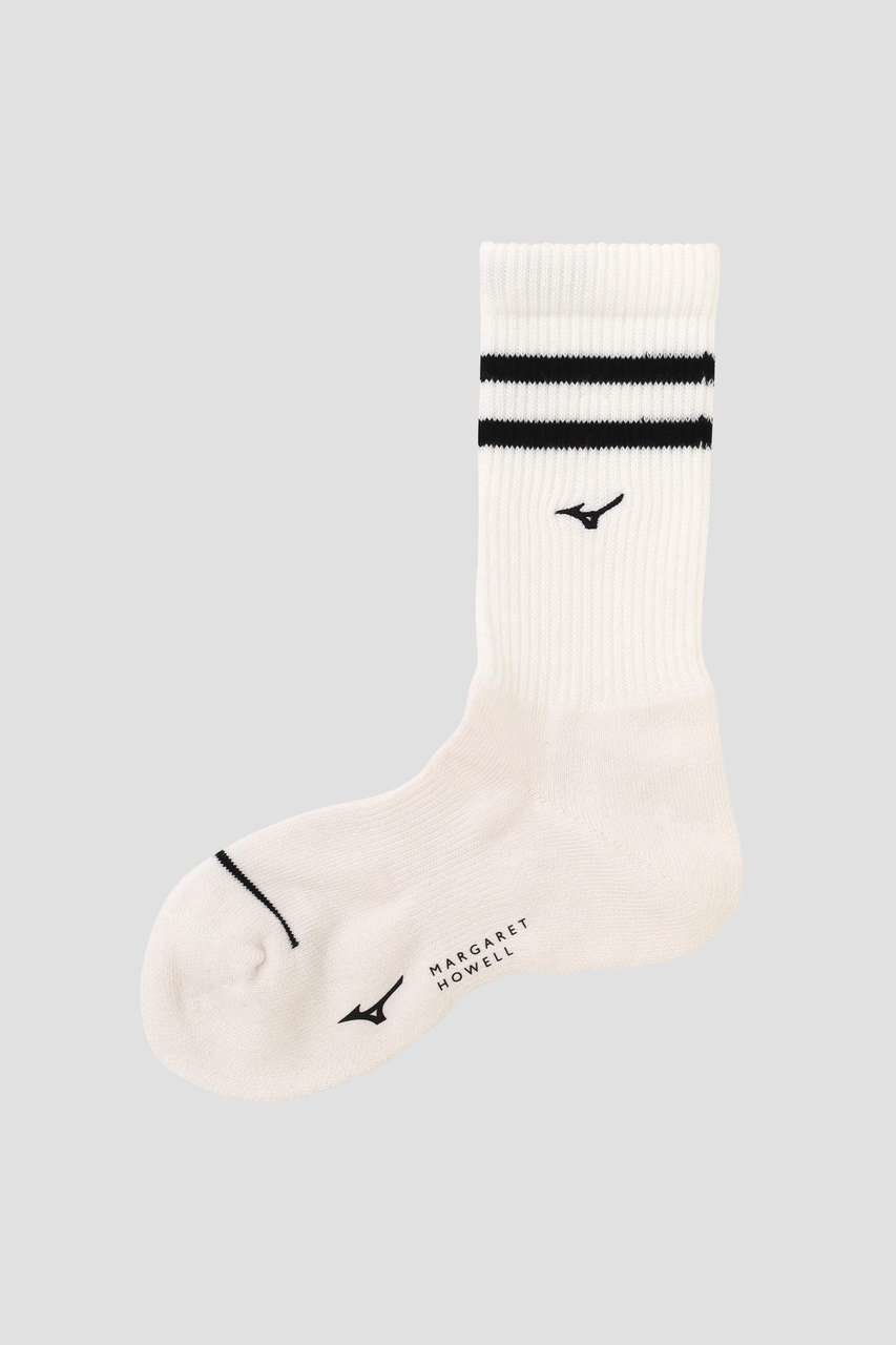 【マーガレットハウエル/MARGARET HOWELL】のSTRIPE SPORTS SOCKS インテリア・キッズ・メンズ・レディースファッション・服の通販 founy(ファニー) 　ファッション　Fashion　レディースファッション　Fashion for Women　ソックス&靴下　Socks & Hosiery　レッグウェア・ストッキング　Legwear & Hosiery　スポーツウェア　Functional & Stylish Sportswear　スポーツ レッグウェア　Compression Legwear / Sports Socks / Leggings　コレクション　Collection, Seasonal Line　シューズ　Shoes, Footwear　ジャカード／ジャガード　Jacquard, Woven Pattern　スポーツ　Sports, Activewear　スポーティ　Sporty, Casual Athletic　ソックス　Socks, Hosiery　マーガレット　Marguerite, Daisy Pattern　再入荷　Restock / Back in Stock　夏　Summer　抗菌　Antibacterial, Bacteria-Resistant　ホワイト|ID: prp329100004938095 ipo3291000000037054118