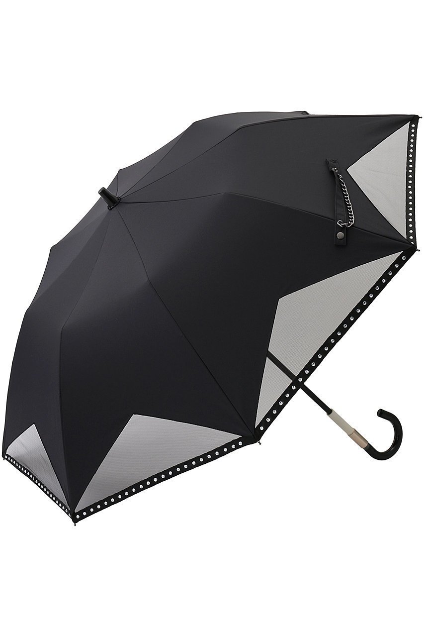 【ムーンバット/MOONBAT】の【Sun dress】ビジュースタッズ 晴雨兼用日傘 2段折りたたみ傘 インテリア・キッズ・メンズ・レディースファッション・服の通販 founy(ファニー) 　ファッション　Fashion　レディースファッション　Fashion for Women　ワンピース　Dresses　フォーマル・パーティードレス・結婚式用ドレス　Elegant & Casual Dresses　レイングッズ・傘・晴雨兼用傘　Umbrellas & Rain Gear　アクセサリー　Fashion Accessories　エレガント 上品　Elegant　ハンカチ　Handkerchief, Hanky　傘　Umbrella, Parasol　再入荷　Restock / Back in Stock　夏　Summer　定番　Standard, Basic Item　日傘　Parasol, UV Umbrella　時計　Watch, Wristwatch　ブラック|ID: prp329100004938217 ipo3291000000037055276