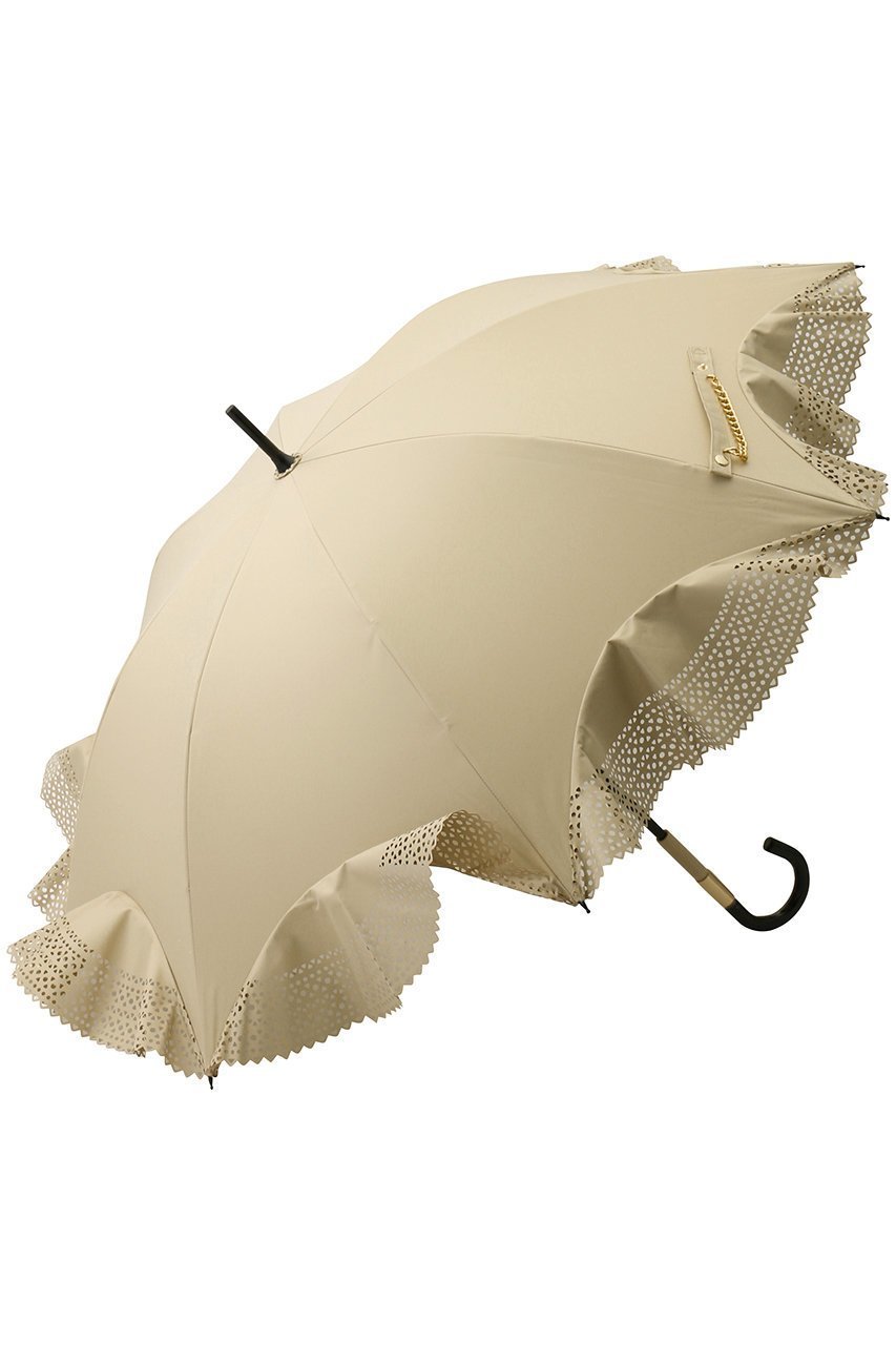 【ムーンバット/MOONBAT】の【Sun dress】パンチングフリル 晴雨兼用日傘 ショート長傘 インテリア・キッズ・メンズ・レディースファッション・服の通販 founy(ファニー) 　ファッション　Fashion　レディースファッション　Fashion for Women　ワンピース　Dresses　フォーマル・パーティードレス・結婚式用ドレス　Elegant & Casual Dresses　レイングッズ・傘・晴雨兼用傘　Umbrellas & Rain Gear　ショート　Short, Short Length　ハンカチ　Handkerchief, Hanky　フェミニン　Feminine, Girly　フリル　Frill, Ruffle　エレガント 上品　Elegant　傘　Umbrella, Parasol　再入荷　Restock / Back in Stock　夏　Summer　日傘　Parasol, UV Umbrella　時計　Watch, Wristwatch　キャメル|ID: prp329100004938218 ipo3291000000037055285