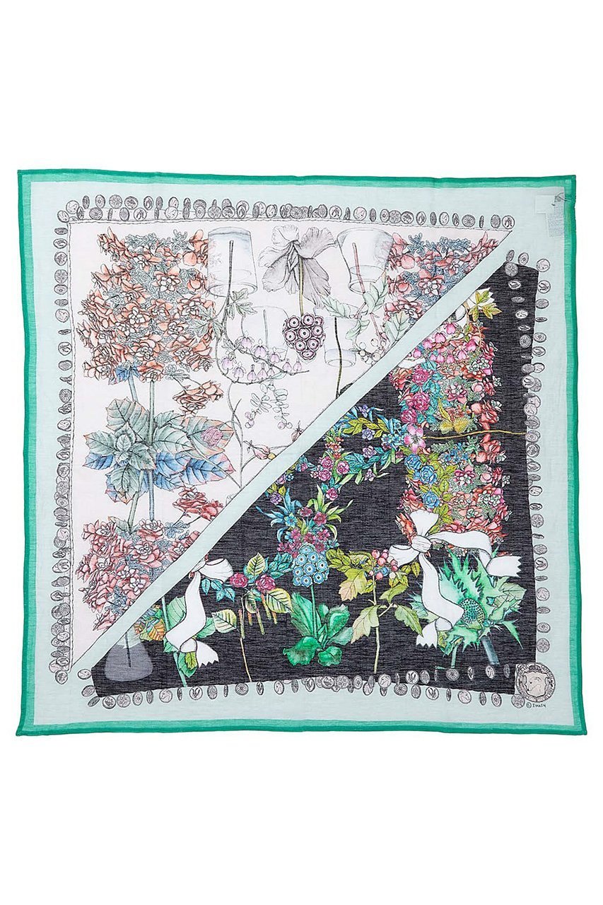 【スウォッシュロンドン/SWASH LONDON】のBotany Giltストール 約120cmx約120cm インテリア・キッズ・メンズ・レディースファッション・服の通販 founy(ファニー) 　ファッション　Fashion　レディースファッション　Fashion for Women　ストール　Soft & Warm Scarves　マフラー・スヌード / 冬小物の定番　Scarves & Mufflers　コイン　Coin, Coin Design　スカーフ　Scarf, Neckwear　ストール　Stole, Wrap　フリンジ　Fringe, Tassel　マフラー　Scarf, Muffler　再入荷　Restock / Back in Stock　ミントグリーン|ID: prp329100004938256 ipo3291000000037055671