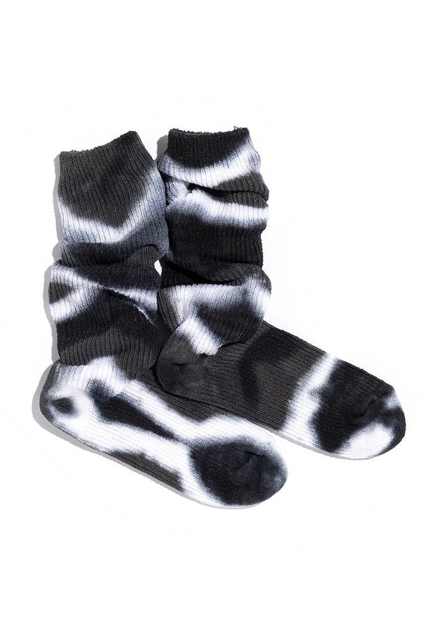 【ユクリ/YUQRI】のCrispy tie-dye ソックス インテリア・キッズ・メンズ・レディースファッション・服の通販 founy(ファニー) 　ファッション　Fashion　レディースファッション　Fashion for Women　ソックス&靴下　Socks & Hosiery　レッグウェア・ストッキング　Legwear & Hosiery　ソックス　Socks, Hosiery　ユニセックス　Unisex, Genderless　ルーズ　Loose, Oversized　再入荷　Restock / Back in Stock　ブラック/ホワイト|ID: prp329100004938261 ipo3291000000037055714