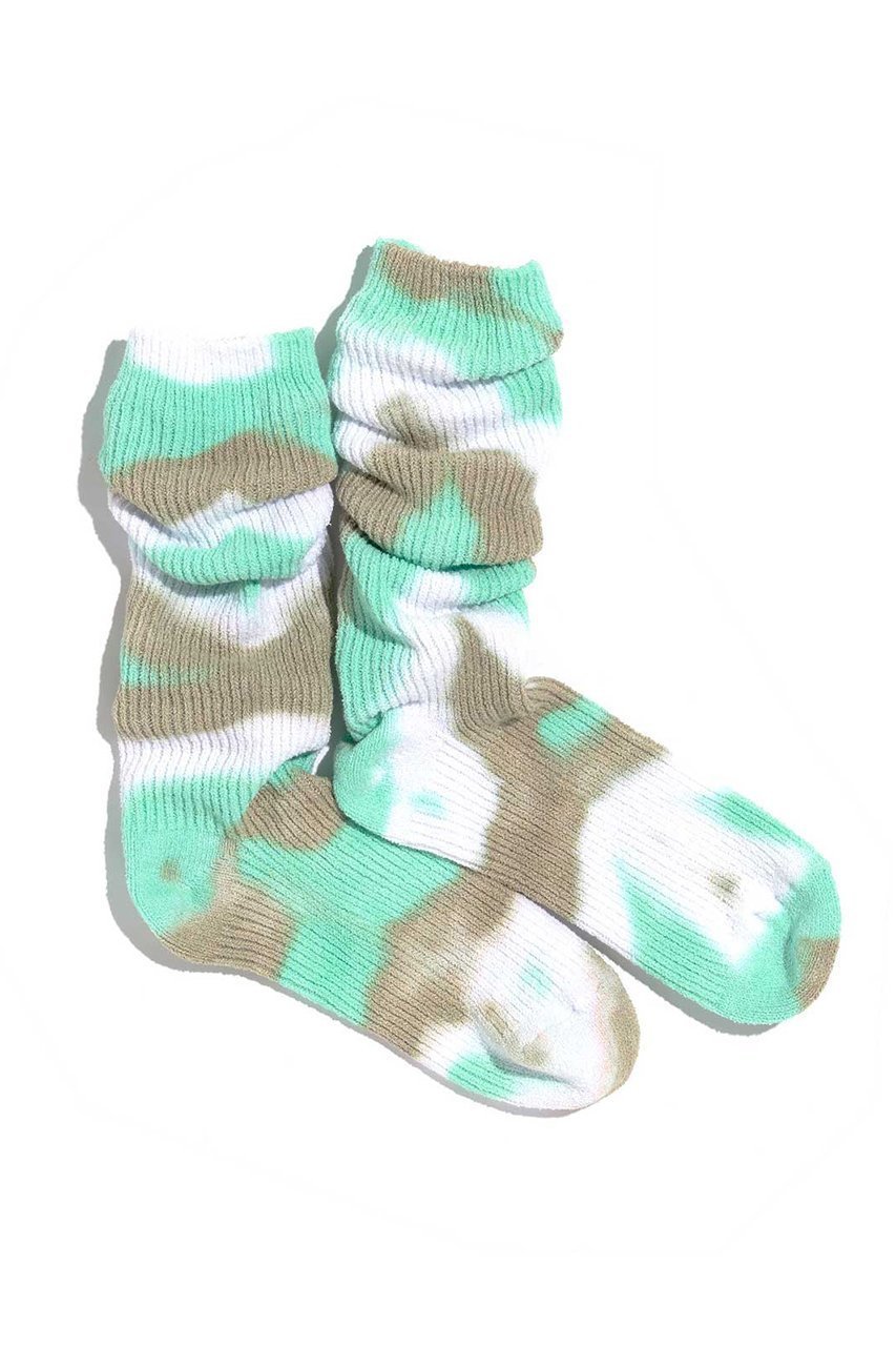 【ユクリ/YUQRI】のCrispy tie-dye ソックス インテリア・キッズ・メンズ・レディースファッション・服の通販 founy(ファニー) 　ファッション　Fashion　レディースファッション　Fashion for Women　ソックス&靴下　Socks & Hosiery　レッグウェア・ストッキング　Legwear & Hosiery　ソックス　Socks, Hosiery　ユニセックス　Unisex, Genderless　ルーズ　Loose, Oversized　再入荷　Restock / Back in Stock　ミント/カーキ|ID: prp329100004938261 ipo3291000000037055715