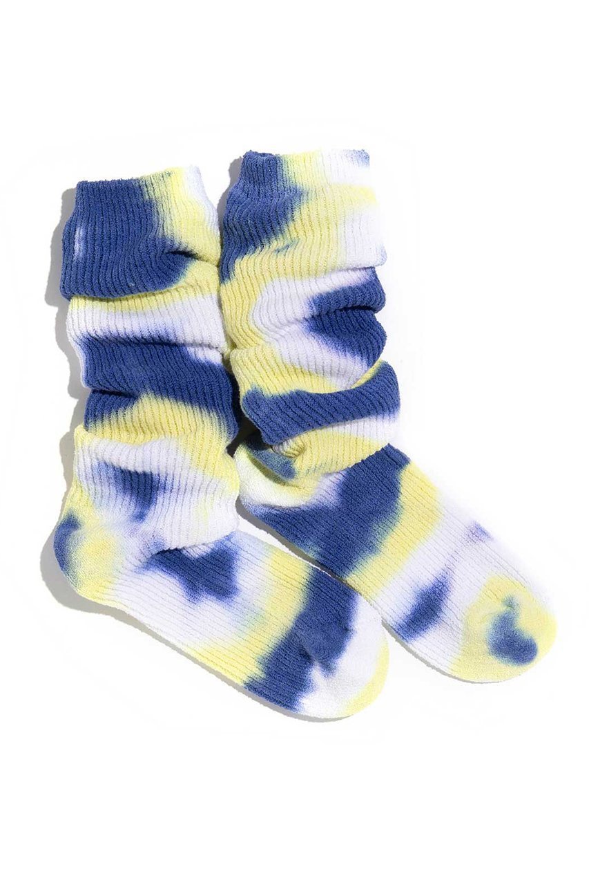 【ユクリ/YUQRI】のCrispy tie-dye ソックス インテリア・キッズ・メンズ・レディースファッション・服の通販 founy(ファニー) 　ファッション　Fashion　レディースファッション　Fashion for Women　ソックス&靴下　Socks & Hosiery　レッグウェア・ストッキング　Legwear & Hosiery　ソックス　Socks, Hosiery　ユニセックス　Unisex, Genderless　ルーズ　Loose, Oversized　再入荷　Restock / Back in Stock　ブルー/イエロー|ID: prp329100004938261 ipo3291000000037055716
