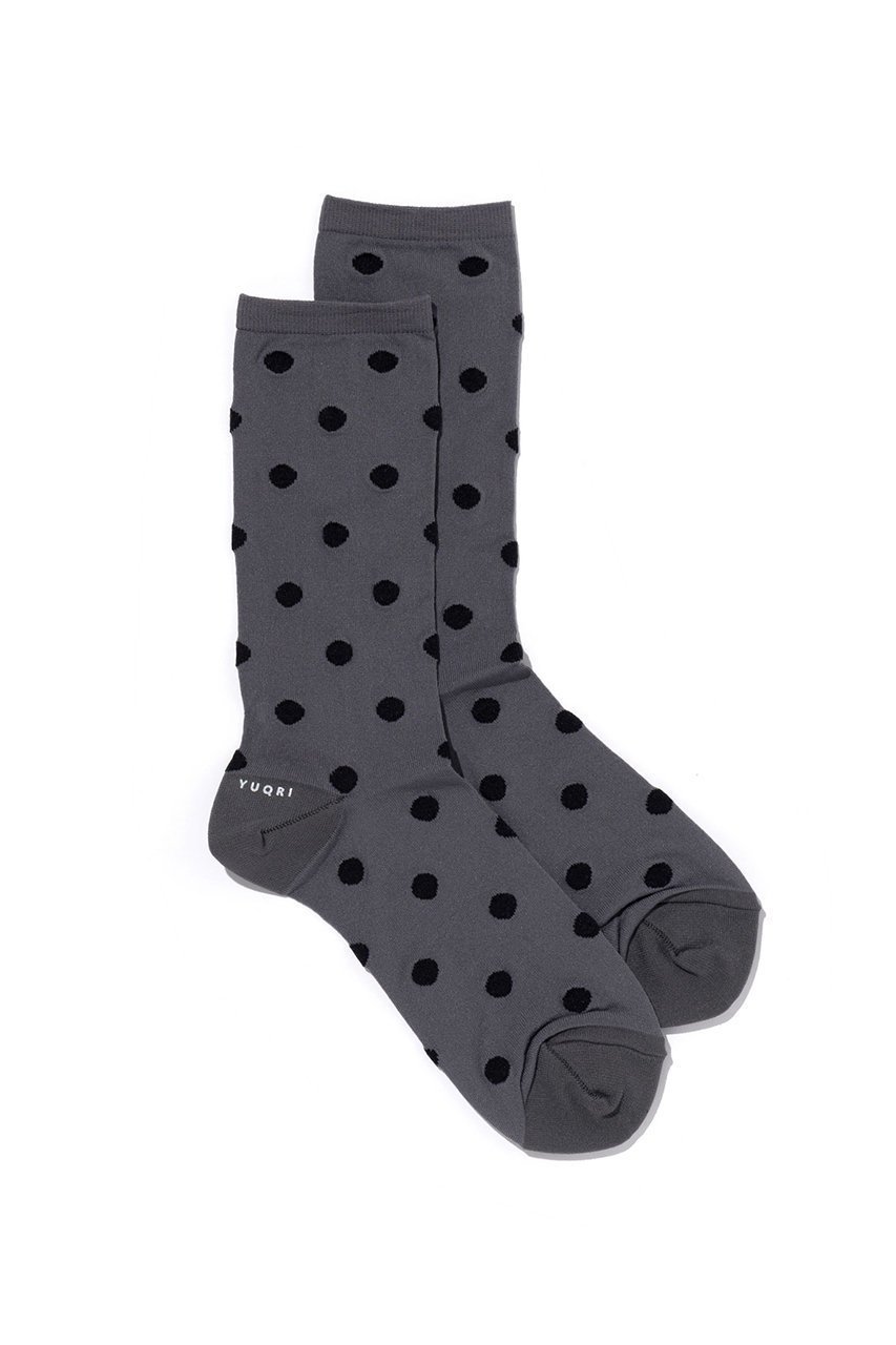 【ユクリ/YUQRI】のPolka ソックス インテリア・キッズ・メンズ・レディースファッション・服の通販 founy(ファニー) 　ファッション　Fashion　レディースファッション　Fashion for Women　ソックス&靴下　Socks & Hosiery　レッグウェア・ストッキング　Legwear & Hosiery　ソックス　Socks, Hosiery　ドット　Polka Dot, Dot Pattern　フェミニン　Feminine, Girly　ユニセックス　Unisex, Genderless　再入荷　Restock / Back in Stock　グレー|ID: prp329100004938265 ipo3291000000037055754