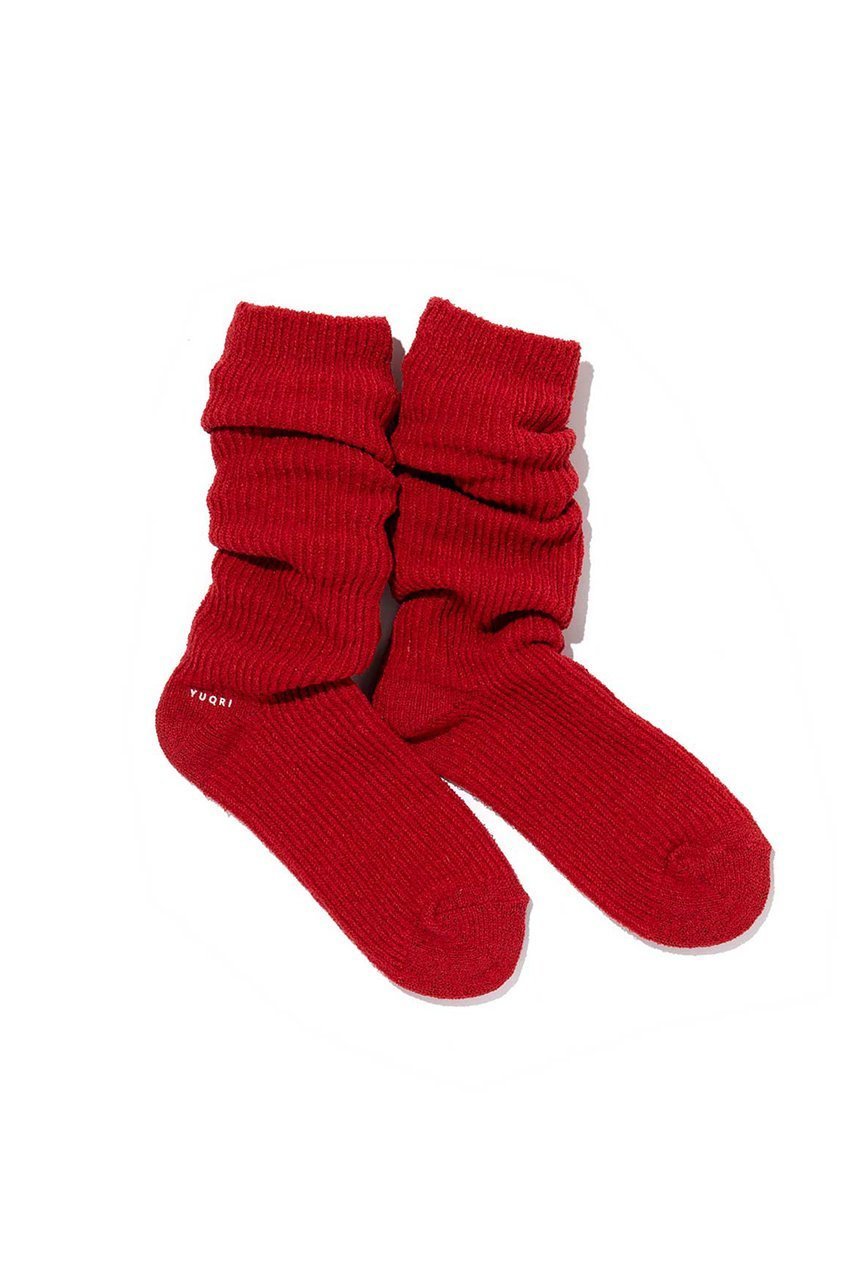 【ユクリ/YUQRI】のCrispy ソックス インテリア・キッズ・メンズ・レディースファッション・服の通販 founy(ファニー) 　ファッション　Fashion　レディースファッション　Fashion for Women　ソックス&靴下　Socks & Hosiery　レッグウェア・ストッキング　Legwear & Hosiery　ソックス　Socks, Hosiery　ユニセックス　Unisex, Genderless　ルーズ　Loose, Oversized　再入荷　Restock / Back in Stock　レッド|ID: prp329100004938269 ipo3291000000037055807