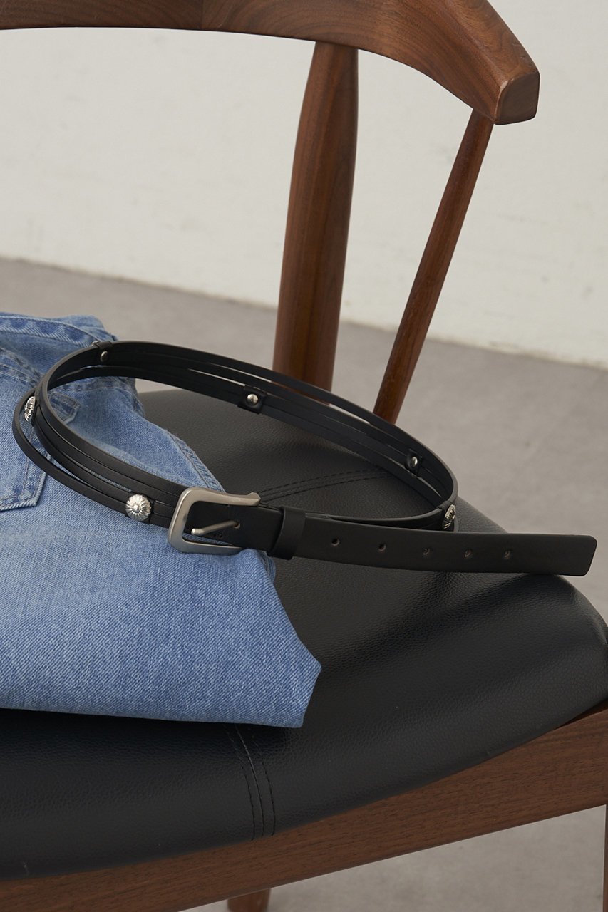 【ガリャルダガランテ/GALLARDAGALANTE】のポイントコンチョベルト インテリア・キッズ・メンズ・レディースファッション・服の通販 founy(ファニー) 　ファッション　Fashion　レディースファッション　Fashion for Women　ベルト&ウエストマーク　Belts & Waist Accessories　なめらか　Smooth, Silky Texture　スリム　Slim, Slim Fit　定番　Standard, Basic Item　新作・新入荷　New Arrivals / New In　ブラック|ID: prp329100004938279 ipo3291000000037055928