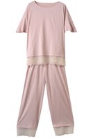 【キッドブルー/KID BLUE】の25CR天竺レースパジャマ 人気、トレンドファッション・服の通販 founy(ファニー) ファッション Fashion レディースファッション Fashion for Women トップス・カットソー Cut & Sew Tops スリーブ Sleeve, Long Sleeve / Short Sleeve パジャマ Pajamas, Sleepwear フェミニン Feminine, Girly レース Lace, Lace Fabric 再入荷 Restock / Back in Stock 夏 Summer |ID:prp329100004938294