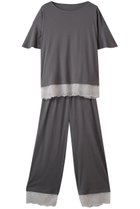 【キッドブルー/KID BLUE】の25CR天竺レースパジャマ 人気、トレンドファッション・服の通販 founy(ファニー) ファッション Fashion レディースファッション Fashion for Women トップス・カットソー Cut & Sew Tops スリーブ Sleeve, Long Sleeve / Short Sleeve パジャマ Pajamas, Sleepwear フェミニン Feminine, Girly レース Lace, Lace Fabric 再入荷 Restock / Back in Stock 夏 Summer thumbnail チャコール|ID: prp329100004938294 ipo3291000000037056075