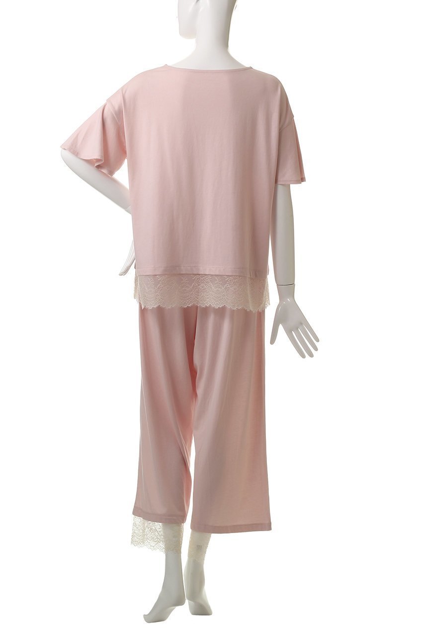 【キッドブルー/KID BLUE】の25CR天竺レースパジャマ 人気、トレンドファッション・服の通販 founy(ファニー) 　ファッション　Fashion　レディースファッション　Fashion for Women　トップス・カットソー　Cut & Sew Tops　スリーブ　Sleeve, Long Sleeve / Short Sleeve　パジャマ　Pajamas, Sleepwear　フェミニン　Feminine, Girly　レース　Lace, Lace Fabric　再入荷　Restock / Back in Stock　夏　Summer　other-4|ID: prp329100004938294 ipo3291000000037056078