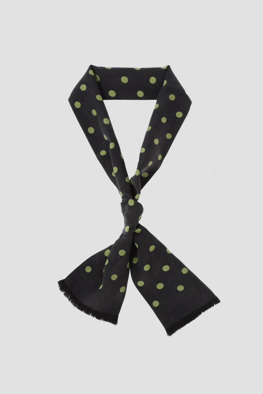 【マーガレットハウエル/MARGARET HOWELL】のSILK TWILL POLKA DOT TIE SCARF インテリア・キッズ・メンズ・レディースファッション・服の通販 founy(ファニー) 　ファッション　Fashion　レディースファッション　Fashion for Women　ストール　Soft & Warm Scarves　マフラー・スヌード / 冬小物の定番　Scarves & Mufflers　コレクション　Collection, Seasonal Line　シルク　Silk, 100% Silk　スカーフ　Scarf, Neckwear　ストール　Stole, Wrap　ドット　Polka Dot, Dot Pattern　バランス　Balance, Style Balance　マフラー　Scarf, Muffler　マーガレット　Marguerite, Daisy Pattern　モチーフ　Motif, Design Theme　再入荷　Restock / Back in Stock　ブラック|ID: prp329100004938312 ipo3291000000037056226