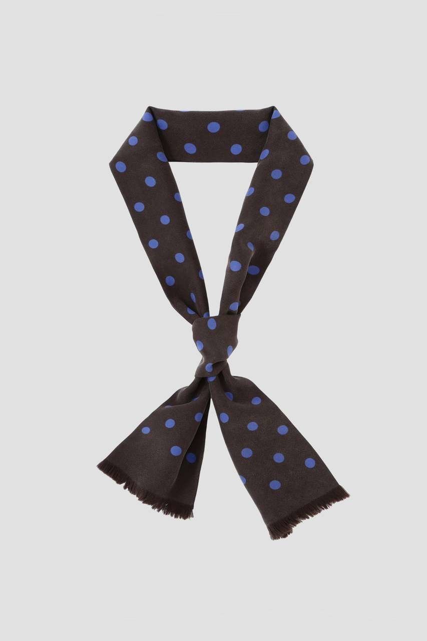 【マーガレットハウエル/MARGARET HOWELL】のSILK TWILL POLKA DOT TIE SCARF インテリア・キッズ・メンズ・レディースファッション・服の通販 founy(ファニー) 　ファッション　Fashion　レディースファッション　Fashion for Women　ストール　Soft & Warm Scarves　マフラー・スヌード / 冬小物の定番　Scarves & Mufflers　コレクション　Collection, Seasonal Line　シルク　Silk, 100% Silk　スカーフ　Scarf, Neckwear　ストール　Stole, Wrap　ドット　Polka Dot, Dot Pattern　バランス　Balance, Style Balance　マフラー　Scarf, Muffler　マーガレット　Marguerite, Daisy Pattern　モチーフ　Motif, Design Theme　再入荷　Restock / Back in Stock　ブラウン|ID: prp329100004938312 ipo3291000000037056228