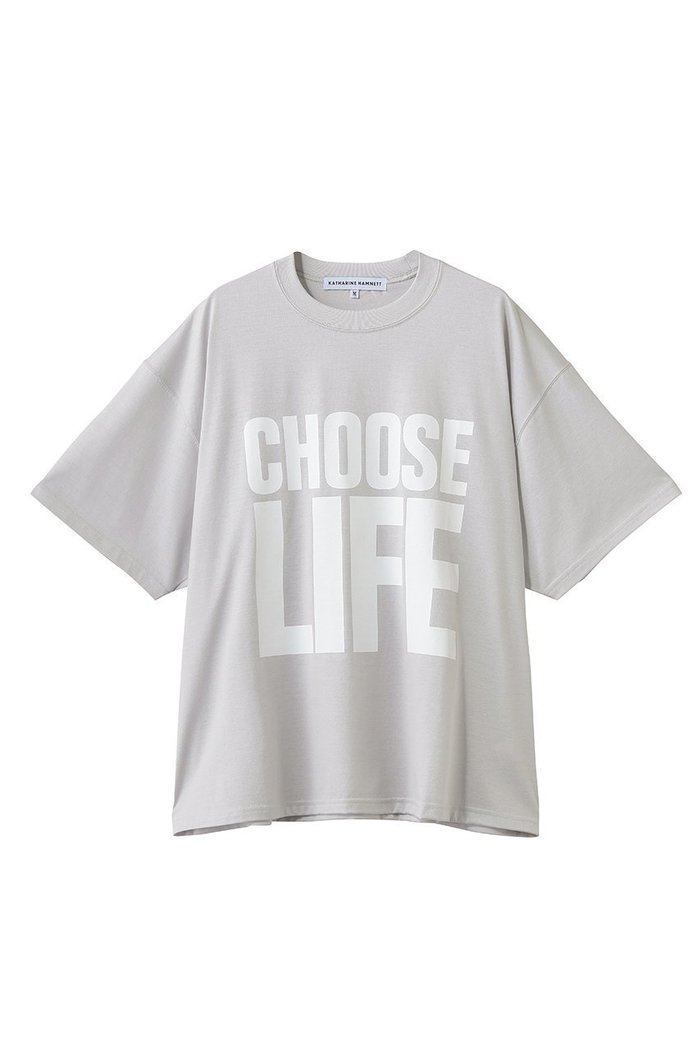 【キャサリンハムネット/KATHARINE HAMNETT LONDON】の【UNISEX】【ELLE SHOP限定】コットン・イン・コンバージョン CHOOSE LIFE Tシャツ インテリア・キッズ・メンズ・レディースファッション・服の通販 founy(ファニー) https://founy.com/ ファッション Fashion レディースファッション Fashion for Women トップス・カットソー Cut & Sew Tops シャツ・ブラウス・オフィスカジュアル Elegant Blouses & Button-Ups ロングTシャツ・Tシャツ Longline T-Shirts & Tees カットソー・ベーシックTシャツ Cut-and-Sewn Tops / Stretch Tees & Basics ユニセックス Unisex, Genderless オーガニック Organic Cotton ショート Short, Short Length スリーブ Sleeve, Long Sleeve / Short Sleeve プリント Print, Printed Pattern 新作・新入荷 New Arrivals / New In |ID: prp329100004938585 ipo3291000000037241579
