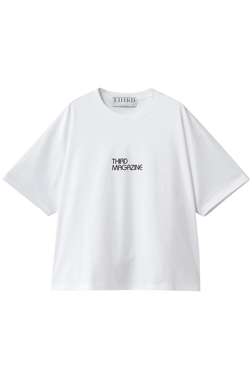 【サードマガジン/THIRD MAGAZINE】の【ELLE SHOP限定】プリントロゴTシャツ インテリア・キッズ・メンズ・レディースファッション・服の通販 founy(ファニー) 　ファッション　Fashion　レディースファッション　Fashion for Women　トップス・カットソー　Cut & Sew Tops　シャツ・ブラウス・オフィスカジュアル　Elegant Blouses & Button-Ups　ロングTシャツ・Tシャツ　Longline T-Shirts & Tees　カットソー・ベーシックTシャツ　Cut-and-Sewn Tops / Stretch Tees & Basics　ショート　Short, Short Length　スラックス　Slacks, Dress Pants　スリーブ　Sleeve, Long Sleeve / Short Sleeve　デニム　Denim, Jeans Material　バランス　Balance, Style Balance　プリント　Print, Printed Pattern　新作・新入荷　New Arrivals / New In　ホワイト|ID: prp329100004938587 ipo3291000000037058580