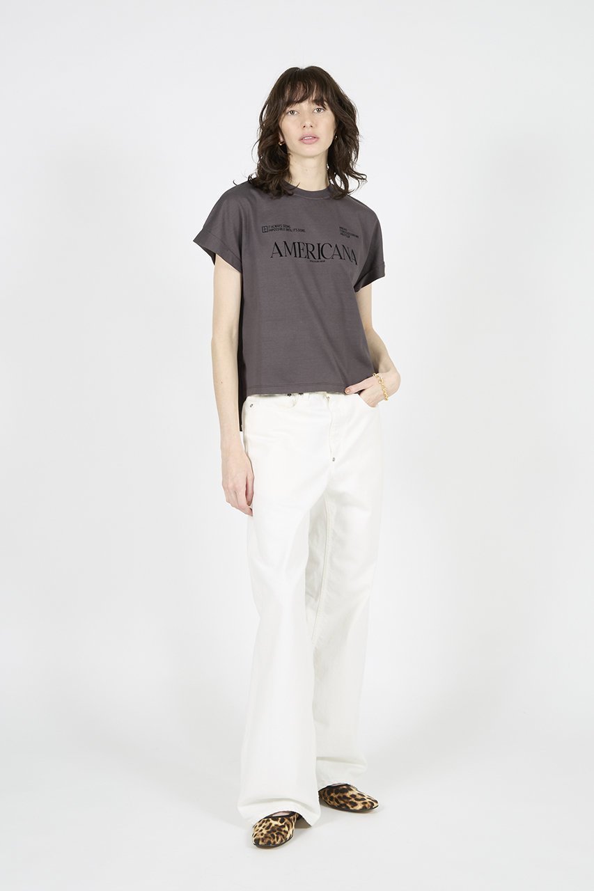 【アメリカーナ/Americana】の【ELLE SHOP限定】コットンロゴTシャツ 人気、トレンドファッション・服の通販 founy(ファニー) 　ファッション　Fashion　レディースファッション　Fashion for Women　トップス・カットソー　Cut & Sew Tops　シャツ・ブラウス・オフィスカジュアル　Elegant Blouses & Button-Ups　ロングTシャツ・Tシャツ　Longline T-Shirts & Tees　カットソー・ベーシックTシャツ　Cut-and-Sewn Tops / Stretch Tees & Basics　インナー　Innerwear　カーディガン　Cardigan, Knitwear　ショート　Short, Short Length　ジャケット　Jacket, Outerwear　スリーブ　Sleeve, Long Sleeve / Short Sleeve　フロント　Front, Front Design　新作・新入荷　New Arrivals / New In　other-6|ID: prp329100004938588 ipo3291000000037058595