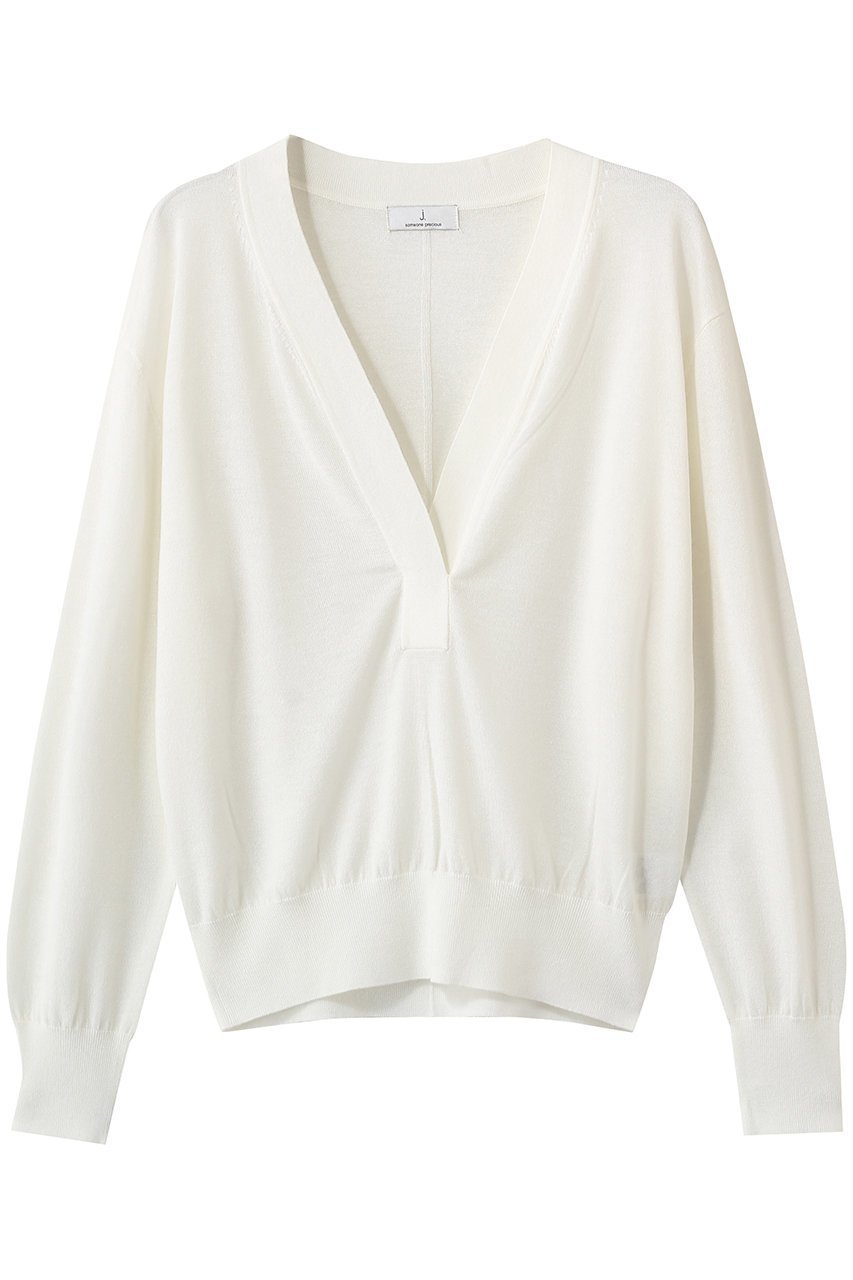 【ジェイドット/j.】のドレープウール 深Vネックセーター 人気、トレンドファッション・服の通販 founy(ファニー) 　ファッション　Fashion　レディースファッション　Fashion for Women　トップス・カットソー　Cut & Sew Tops　ニット　Knit Tops & Sweaters　カジュアルプルオーバー・ニットトップス　Pullovers & Knit Tops / Casual Pullovers　Vネックトップス　V-Neck Tops / V-Cut Neckline Shirts　なめらか　Smooth, Silky Texture　インナー　Innerwear　スリーブ　Sleeve, Long Sleeve / Short Sleeve　セーター　Sweater, Knitwear　ドレープ　Drape, Draping Fabric　ロング　Long, Long-Length　新作・新入荷　New Arrivals / New In　 other-1|ID: prp329100004938606 ipo3291000000037058716