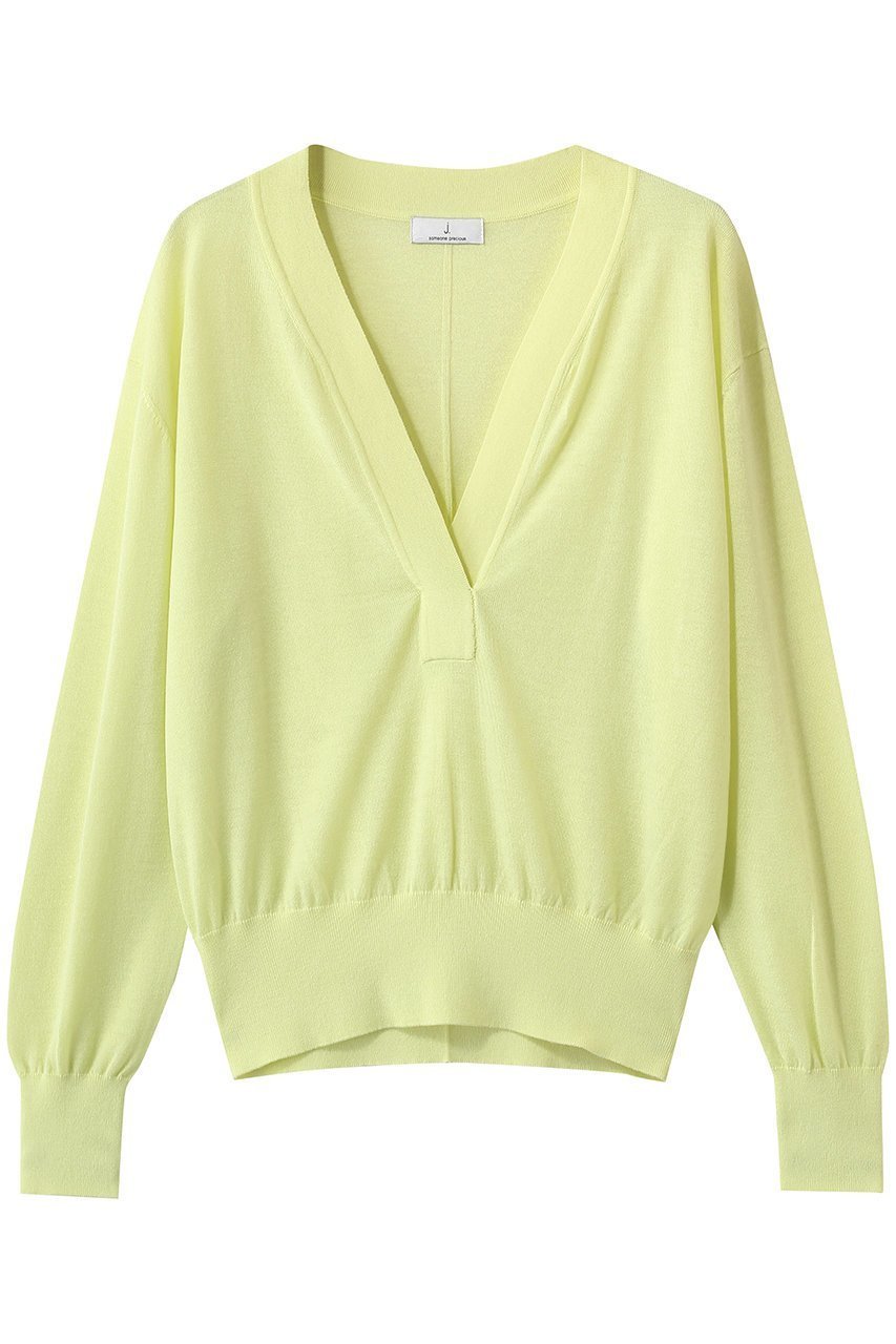 【ジェイドット/j.】のドレープウール 深Vネックセーター インテリア・キッズ・メンズ・レディースファッション・服の通販 founy(ファニー) 　ファッション　Fashion　レディースファッション　Fashion for Women　トップス・カットソー　Cut & Sew Tops　ニット　Knit Tops & Sweaters　カジュアルプルオーバー・ニットトップス　Pullovers & Knit Tops / Casual Pullovers　Vネックトップス　V-Neck Tops / V-Cut Neckline Shirts　なめらか　Smooth, Silky Texture　インナー　Innerwear　スリーブ　Sleeve, Long Sleeve / Short Sleeve　セーター　Sweater, Knitwear　ドレープ　Drape, Draping Fabric　ロング　Long, Long-Length　新作・新入荷　New Arrivals / New In　ライム|ID: prp329100004938606 ipo3291000000037058719