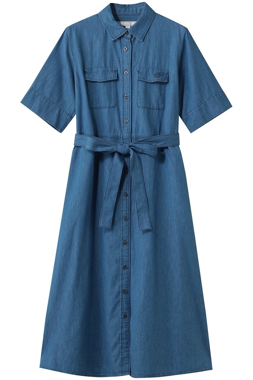 【ブルックス ブラザーズ/Brooks Brothers】の【Double B Collection】 コットン ライトウェイトデニム BBロゴ ショートスリーブシャツドレス 人気、トレンドファッション・服の通販 founy(ファニー) 　ファッション　Fashion　レディースファッション　Fashion for Women　ワンピース　Dresses　フォーマル・パーティードレス・結婚式用ドレス　Elegant & Casual Dresses　チュニック　Tunic Tops & Dresses　チュニック　Tunic, Long Top　デニム　Denim, Jeans Material　トレンド　Trend, Trending Now　ドレス　Dress, One-Piece　フィット　Fit, Slim Fit　フラップ　Flap, Flap Pocket　フレア　Flare, Flared　ポケット　Pocket, Pocket Detail　モダン　Modern, Contemporary　ロング　Long, Long-Length　ワンポイント　One Point, Statement Accent　新作・新入荷　New Arrivals / New In　 other-1|ID: prp329100004938630 ipo3291000000037058870