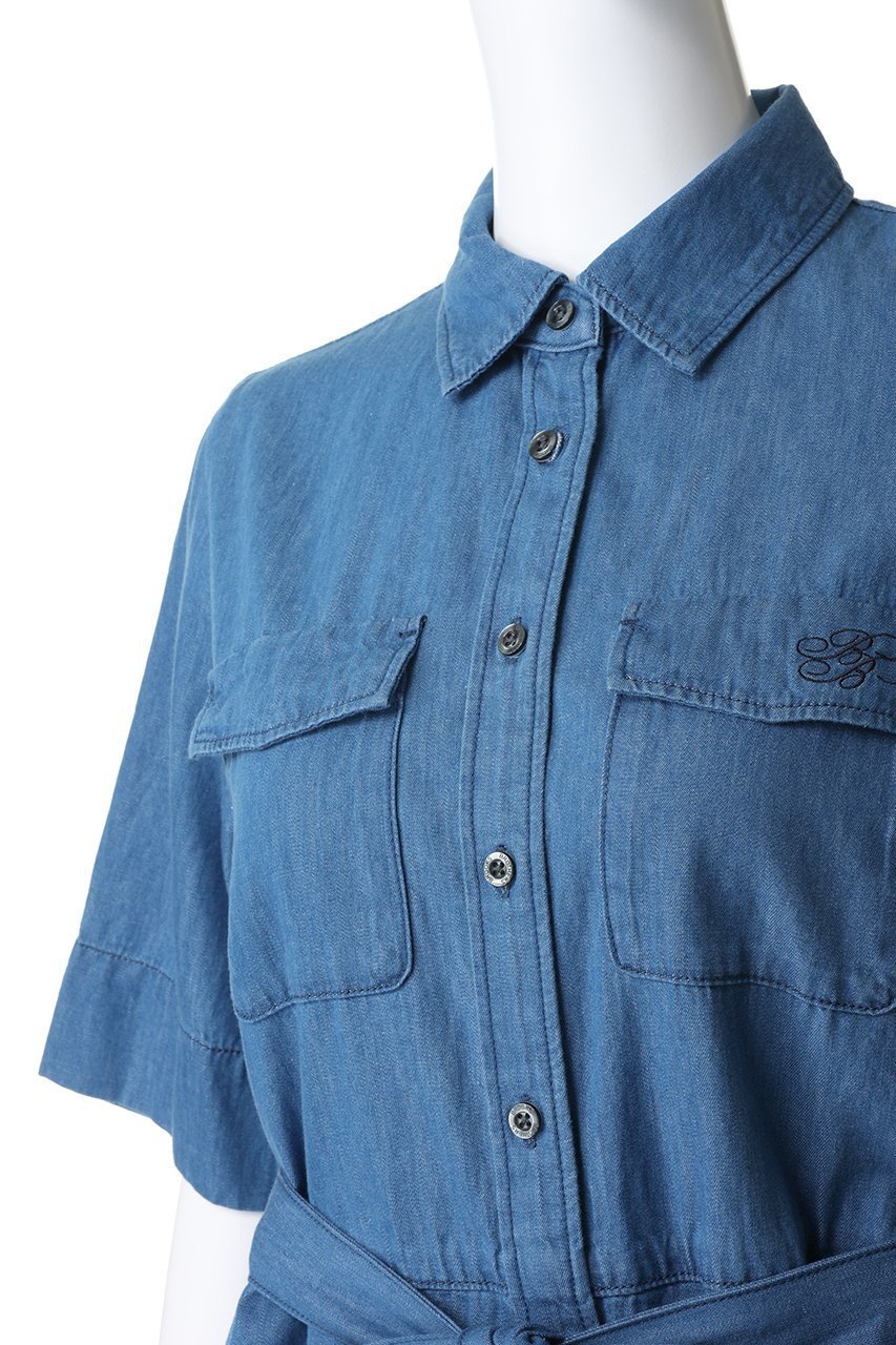 【ブルックス ブラザーズ/Brooks Brothers】の【Double B Collection】 コットン ライトウェイトデニム BBロゴ ショートスリーブシャツドレス 人気、トレンドファッション・服の通販 founy(ファニー) 　ファッション　Fashion　レディースファッション　Fashion for Women　ワンピース　Dresses　フォーマル・パーティードレス・結婚式用ドレス　Elegant & Casual Dresses　チュニック　Tunic Tops & Dresses　チュニック　Tunic, Long Top　デニム　Denim, Jeans Material　トレンド　Trend, Trending Now　ドレス　Dress, One-Piece　フィット　Fit, Slim Fit　フラップ　Flap, Flap Pocket　フレア　Flare, Flared　ポケット　Pocket, Pocket Detail　モダン　Modern, Contemporary　ロング　Long, Long-Length　ワンポイント　One Point, Statement Accent　新作・新入荷　New Arrivals / New In　other-5|ID: prp329100004938630 ipo3291000000037058875