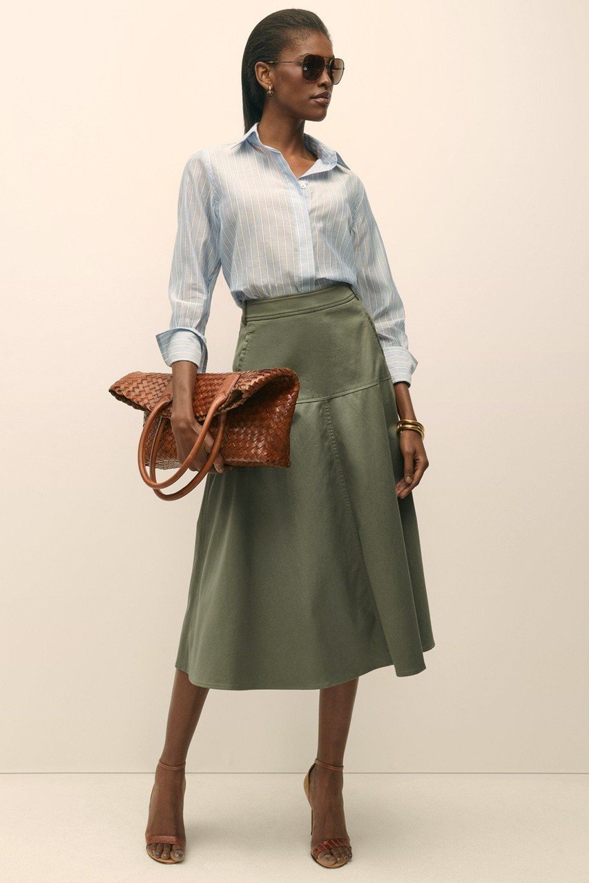 【ブルックス ブラザーズ/Brooks Brothers】のストレッチコットンサテン Aラインスカート 人気、トレンドファッション・服の通販 founy(ファニー) 　ファッション　Fashion　レディースファッション　Fashion for Women　スカート　Skirts　Aライン・フレアスカート　A-Line & Flared Skirts　おすすめ　Recommended / Our Picks　サテン　Satin, Glossy Fabric　シアー　Sheer, See-Through　ストレッチ　Stretch, Stretchy Fabric　フェミニン　Feminine, Girly　フレア　Flare, Flared　フロント　Front, Front Design　ポケット　Pocket, Pocket Detail　エレガント 上品　Elegant　新作・新入荷　New Arrivals / New In　other-6|ID: prp329100004938632 ipo3291000000037058894