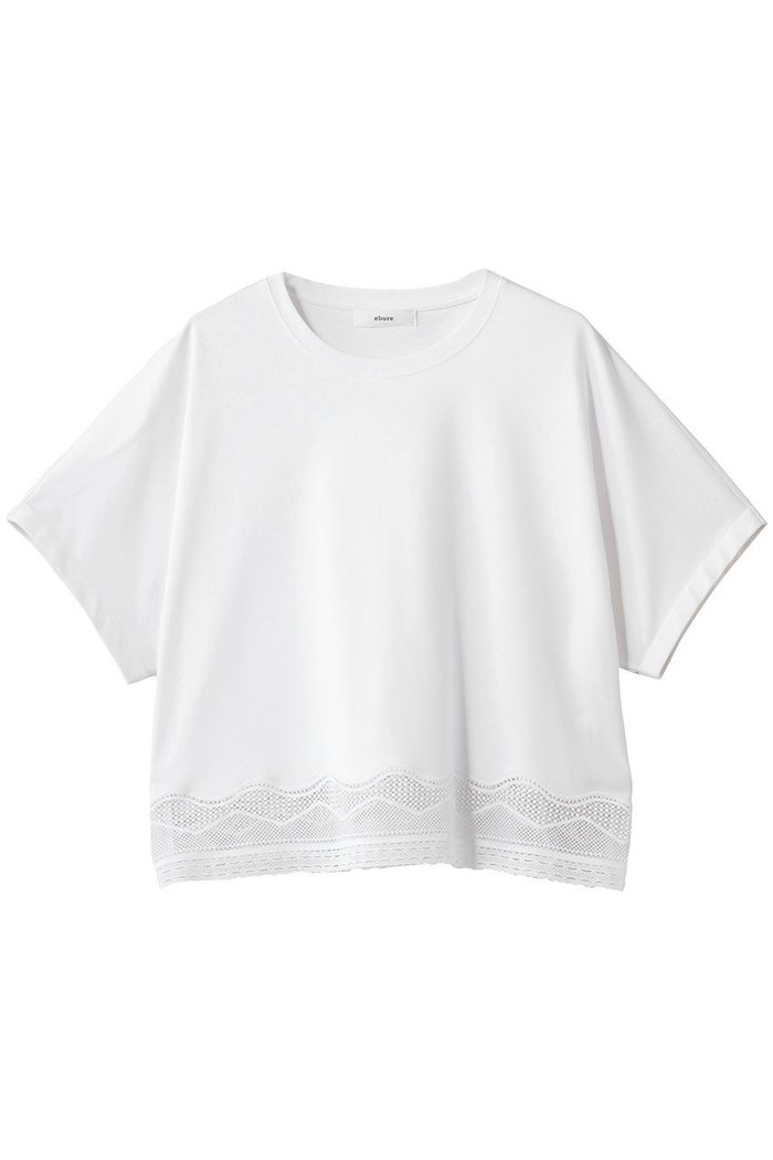 【エブール/ebure】のインコンバージョンレース デザインヘムカットソー インテリア・キッズ・メンズ・レディースファッション・服の通販 founy(ファニー) https://founy.com/ ファッション Fashion レディースファッション Fashion for Women トップス・カットソー Cut & Sew Tops シャツ・ブラウス・オフィスカジュアル Elegant Blouses & Button-Ups ロングTシャツ・Tシャツ Longline T-Shirts & Tees カットソー・ベーシックTシャツ Cut-and-Sewn Tops / Stretch Tees & Basics ショート Short, Short Length スリーブ Sleeve, Long Sleeve / Short Sleeve バランス Balance, Style Balance レース Lace, Lace Fabric 定番 Standard, Basic Item 新作・新入荷 New Arrivals / New In |ID: prp329100004938637 ipo3291000000037058923