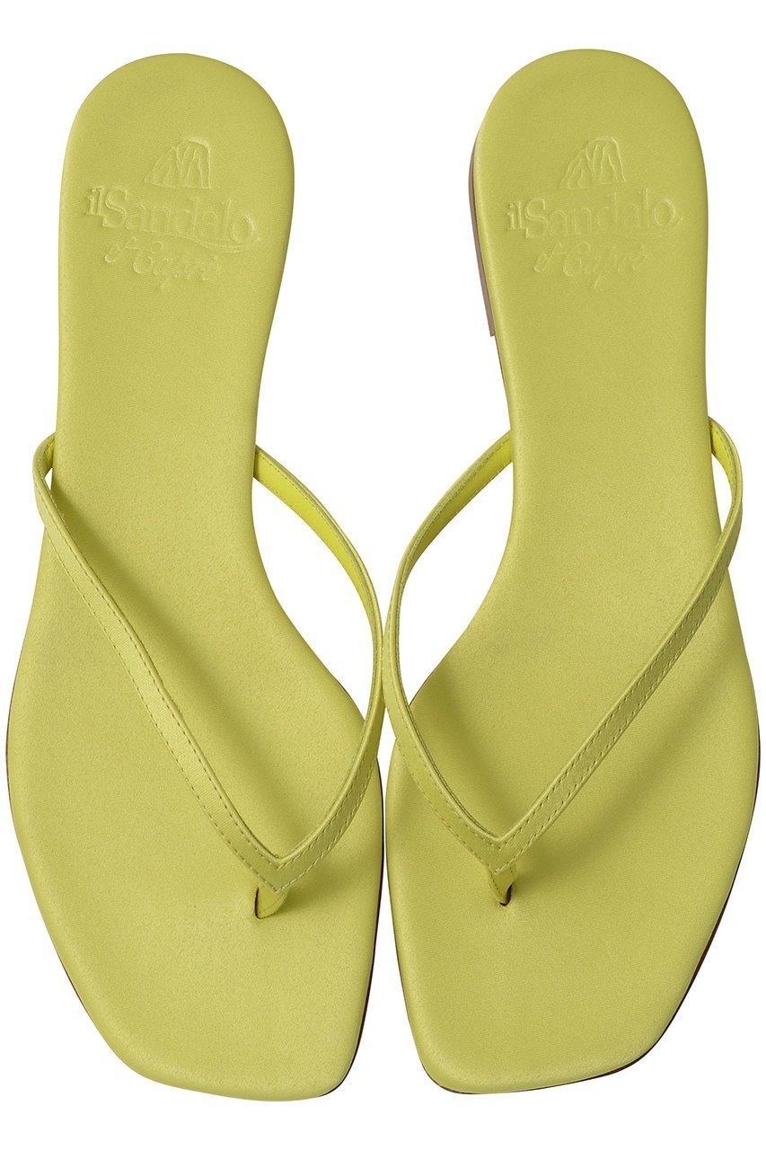 【イル サンダロ オブ カプリ/il Sandalo of Capri】のサテンスクエアトゥトングサンダル インテリア・キッズ・メンズ・レディースファッション・服の通販 founy(ファニー) 　ファッション　Fashion　レディースファッション　Fashion for Women　なめらか　Smooth, Silky Texture　サテン　Satin, Glossy Fabric　サマー　Summer, Summer Style　サンダル　Sandals, Summer Shoes　スラックス　Slacks, Dress Pants　マキシ　Maxi, Full Length　モダン　Modern, Contemporary　リゾート　Resort, Vacation Style　リネン　Linen, Linen Fabric　ワイド　Wide, Wide Fit　夏　Summer　新作・新入荷　New Arrivals / New In　ライム|ID: prp329100004938641 ipo3291000000037058953