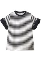 【デザイン ワークス/DESIGN WORKS】のロールアップスリーブTシャツ 人気、トレンドファッション・服の通販 founy(ファニー) ファッション Fashion レディースファッション Fashion for Women トップス・カットソー Cut & Sew Tops シャツ・ブラウス・オフィスカジュアル Elegant Blouses & Button-Ups ロングTシャツ・Tシャツ Longline T-Shirts & Tees カットソー・ベーシックTシャツ Cut-and-Sewn Tops / Stretch Tees & Basics ショート Short, Short Length シンプル Simple, Minimal スリーブ Sleeve, Long Sleeve / Short Sleeve ボトム Bottoms, Lower Wear 新作・新入荷 New Arrivals / New In thumbnail ネイビー|ID: prp329100004938662 ipo3291000000037059103