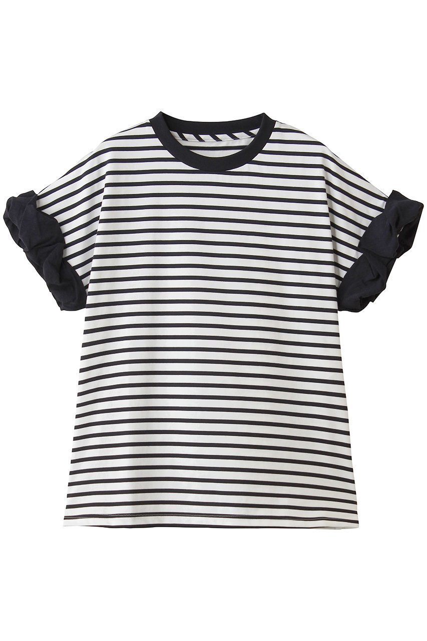 【デザイン ワークス/DESIGN WORKS】のロールアップスリーブTシャツ インテリア・キッズ・メンズ・レディースファッション・服の通販 founy(ファニー) 　ファッション　Fashion　レディースファッション　Fashion for Women　トップス・カットソー　Cut & Sew Tops　シャツ・ブラウス・オフィスカジュアル　Elegant Blouses & Button-Ups　ロングTシャツ・Tシャツ　Longline T-Shirts & Tees　カットソー・ベーシックTシャツ　Cut-and-Sewn Tops / Stretch Tees & Basics　ショート　Short, Short Length　シンプル　Simple, Minimal　スリーブ　Sleeve, Long Sleeve / Short Sleeve　ボトム　Bottoms, Lower Wear　新作・新入荷　New Arrivals / New In　ネイビー|ID: prp329100004938662 ipo3291000000037059103