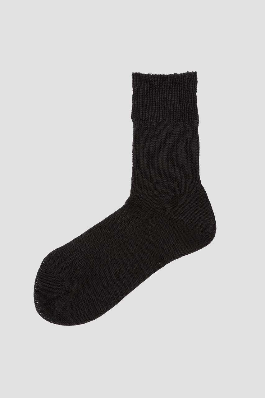 【マーガレットハウエル/MARGARET HOWELL】のLINEN RIB SOCKS インテリア・キッズ・メンズ・レディースファッション・服の通販 founy(ファニー) 　ファッション　Fashion　レディースファッション　Fashion for Women　ソックス&靴下　Socks & Hosiery　レッグウェア・ストッキング　Legwear & Hosiery　ソックス　Socks, Hosiery　バランス　Balance, Style Balance　ミドル　Middle Length, Mid Height　リネン　Linen, Linen Fabric　夏　Summer　新作・新入荷　New Arrivals / New In　春　Spring　S/S・春夏　SS, Spring/Summer, Warm Season　ブラック|ID: prp329100004938680 ipo3291000000037059234