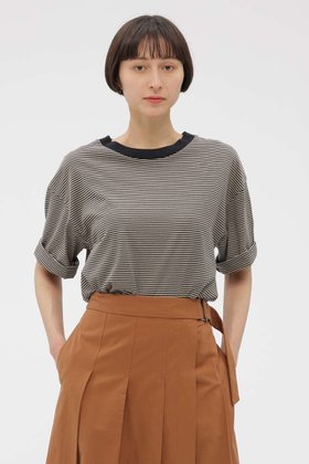 【マーガレットハウエル/MARGARET HOWELL】 COTTON MINI STRIPE JERSEY TOP人気、トレンドファッション・服の通販 founy(ファニー) ファッション Fashion レディースファッション Fashion for Women トップス・カットソー Cut & Sew Tops シャツ・ブラウス・オフィスカジュアル Elegant Blouses & Button-Ups ロングTシャツ・Tシャツ Longline T-Shirts & Tees カットソー・ベーシックTシャツ Cut-and-Sewn Tops / Stretch Tees & Basics ショート Short, Short Length ストライプ Stripe, Striped Pattern スリーブ Sleeve, Long Sleeve / Short Sleeve バランス Balance, Style Balance レギュラー Regular, Standard Fit 夏 Summer 新作・新入荷 New Arrivals / New In 無地 Plain, Solid Color |ID:prp329100004938681