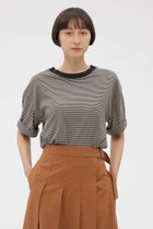 【マーガレットハウエル/MARGARET HOWELL】のCOTTON MINI STRIPE JERSEY TOP 人気、トレンドファッション・服の通販 founy(ファニー) ファッション Fashion レディースファッション Fashion for Women トップス・カットソー Cut & Sew Tops シャツ・ブラウス・オフィスカジュアル Elegant Blouses & Button-Ups ロングTシャツ・Tシャツ Longline T-Shirts & Tees カットソー・ベーシックTシャツ Cut-and-Sewn Tops / Stretch Tees & Basics ショート Short, Short Length ストライプ Stripe, Striped Pattern スリーブ Sleeve, Long Sleeve / Short Sleeve バランス Balance, Style Balance レギュラー Regular, Standard Fit 夏 Summer 新作・新入荷 New Arrivals / New In 無地 Plain, Solid Color thumbnail ブラック|ID: prp329100004938681 ipo3291000000037059241