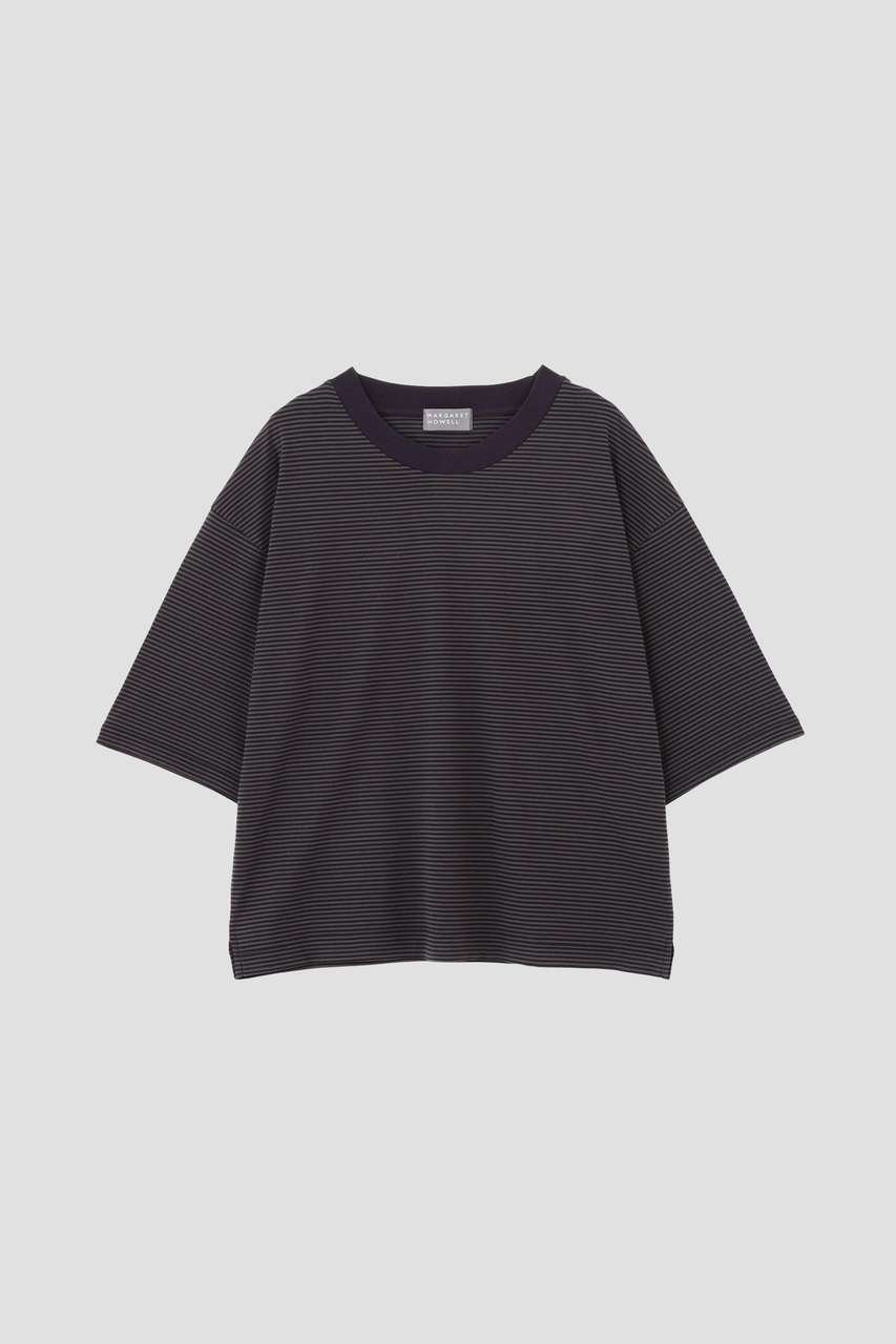 【マーガレットハウエル/MARGARET HOWELL】のCOTTON MINI STRIPE JERSEY TOP 人気、トレンドファッション・服の通販 founy(ファニー) 　ファッション　Fashion　レディースファッション　Fashion for Women　トップス・カットソー　Cut & Sew Tops　シャツ・ブラウス・オフィスカジュアル　Elegant Blouses & Button-Ups　ロングTシャツ・Tシャツ　Longline T-Shirts & Tees　カットソー・ベーシックTシャツ　Cut-and-Sewn Tops / Stretch Tees & Basics　ショート　Short, Short Length　ストライプ　Stripe, Striped Pattern　スリーブ　Sleeve, Long Sleeve / Short Sleeve　バランス　Balance, Style Balance　レギュラー　Regular, Standard Fit　夏　Summer　新作・新入荷　New Arrivals / New In　無地　Plain, Solid Color　other-3|ID: prp329100004938681 ipo3291000000037059244