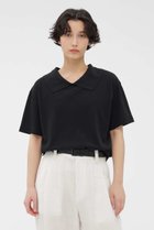 【マーガレットハウエル/MARGARET HOWELL】のCOTTON LINEN PIQUE JERSEY TOP 人気、トレンドファッション・服の通販 founy(ファニー) ファッション Fashion レディースファッション Fashion for Women トップス・カットソー Cut & Sew Tops シャツ・ブラウス・オフィスカジュアル Elegant Blouses & Button-Ups ロングTシャツ・Tシャツ Longline T-Shirts & Tees カットソー・ベーシックTシャツ Cut-and-Sewn Tops / Stretch Tees & Basics ショート Short, Short Length スリーブ Sleeve, Long Sleeve / Short Sleeve リネン Linen, Linen Fabric 新作・新入荷 New Arrivals / New In thumbnail ブラック|ID: prp329100004938682 ipo3291000000037059247