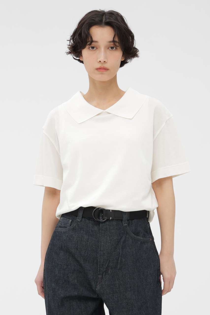 【マーガレットハウエル/MARGARET HOWELL】のCOTTON LINEN PIQUE JERSEY TOP インテリア・キッズ・メンズ・レディースファッション・服の通販 founy(ファニー) 　ファッション　Fashion　レディースファッション　Fashion for Women　トップス・カットソー　Cut & Sew Tops　シャツ・ブラウス・オフィスカジュアル　Elegant Blouses & Button-Ups　ロングTシャツ・Tシャツ　Longline T-Shirts & Tees　カットソー・ベーシックTシャツ　Cut-and-Sewn Tops / Stretch Tees & Basics　ショート　Short, Short Length　スリーブ　Sleeve, Long Sleeve / Short Sleeve　リネン　Linen, Linen Fabric　新作・新入荷　New Arrivals / New In　ホワイト|ID: prp329100004938682 ipo3291000000037059248