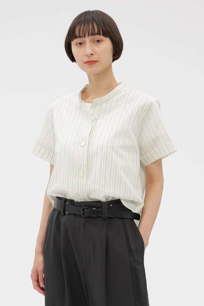 【マーガレットハウエル/MARGARET HOWELL】のCOTTON SILK GRAPHIC STRIPE SHIRT インテリア・キッズ・メンズ・レディースファッション・服の通販 founy(ファウニー) https://founy.com/ ファッション Fashion レディースファッション Fashion for Women トップス・カットソー Cut & Sew Tops シャツ・ブラウス・オフィスカジュアル Elegant Blouses & Button-Ups クロップド Cropped, Short Length ショート Short, Short Length シルク Silk, 100% Silk ストライプ Stripe, Striped Pattern スリーブ Sleeve, Long Sleeve / Short Sleeve ポケット Pocket, Pocket Detail モダン Modern, Contemporary |ID: prp329100004938685 ipo3291000000037059266